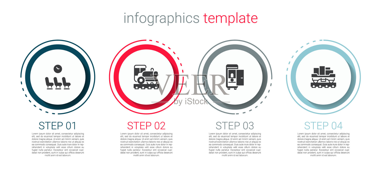 设置候车室的老式机车厕所插画图片素材