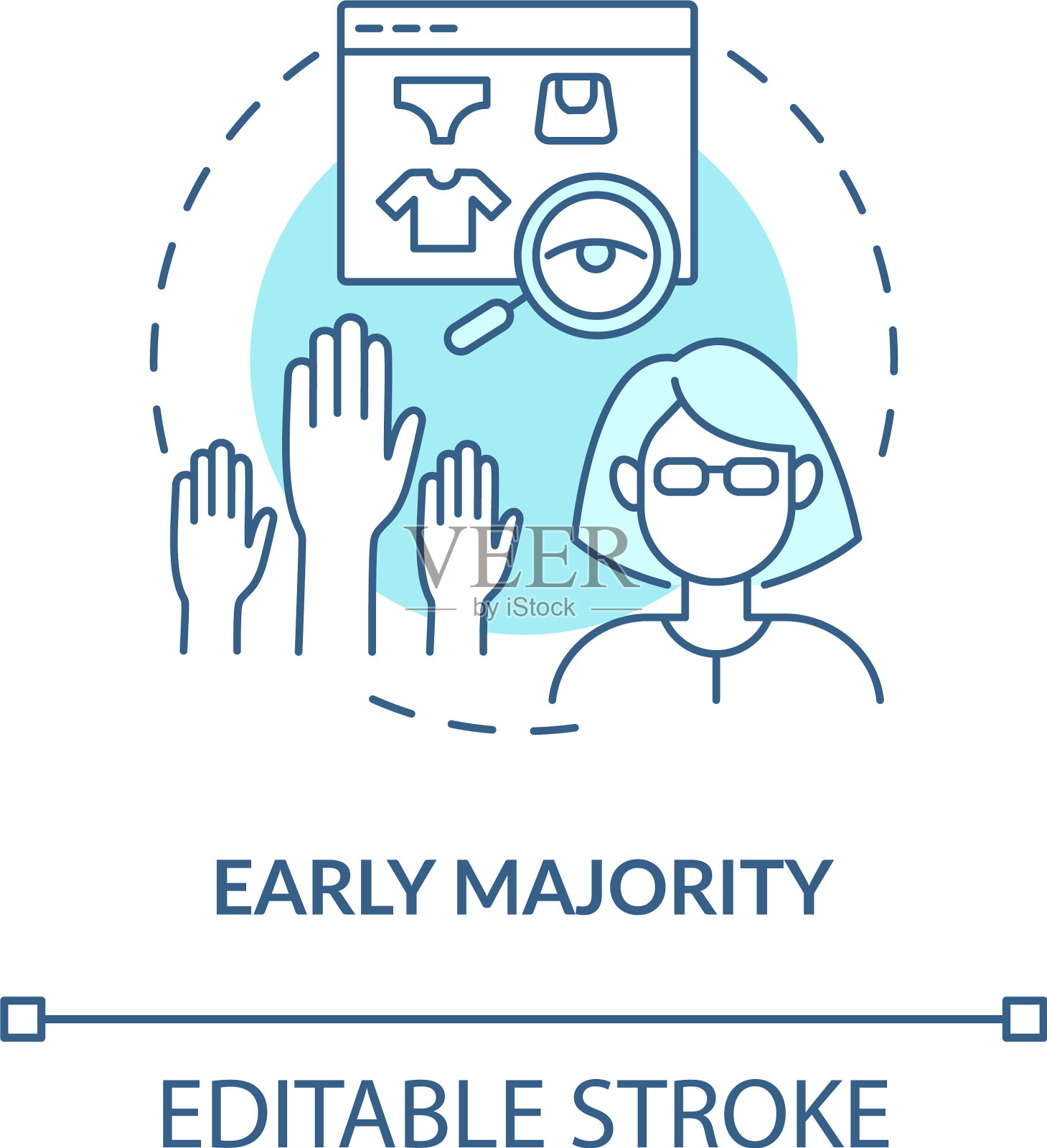 早期多数概念图标插画图片素材