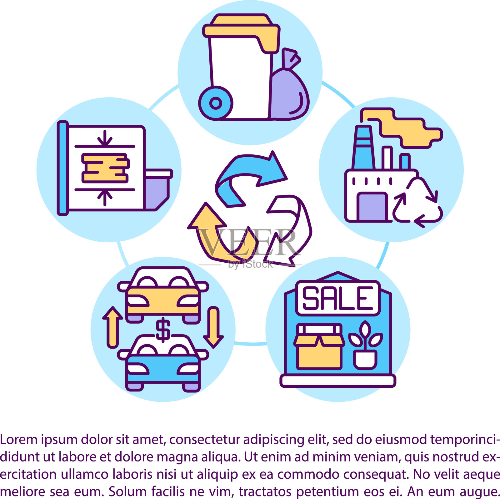 处置商品和服务概念线图标插画图片素材