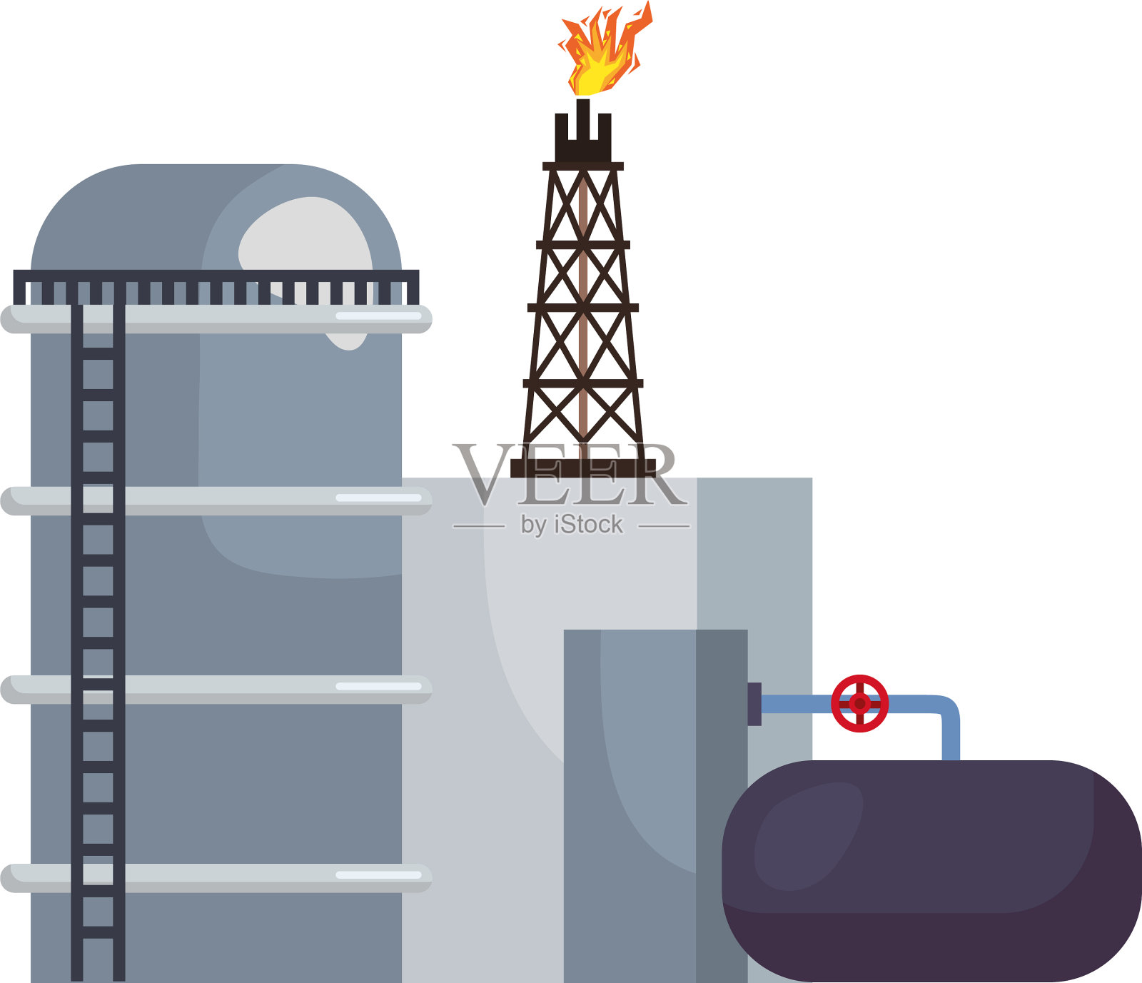 炼油厂石油工厂设计元素图片
