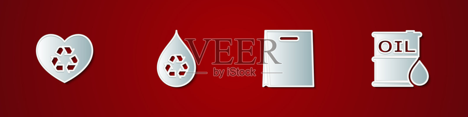 集环保之心，回收清洁之水插画图片素材