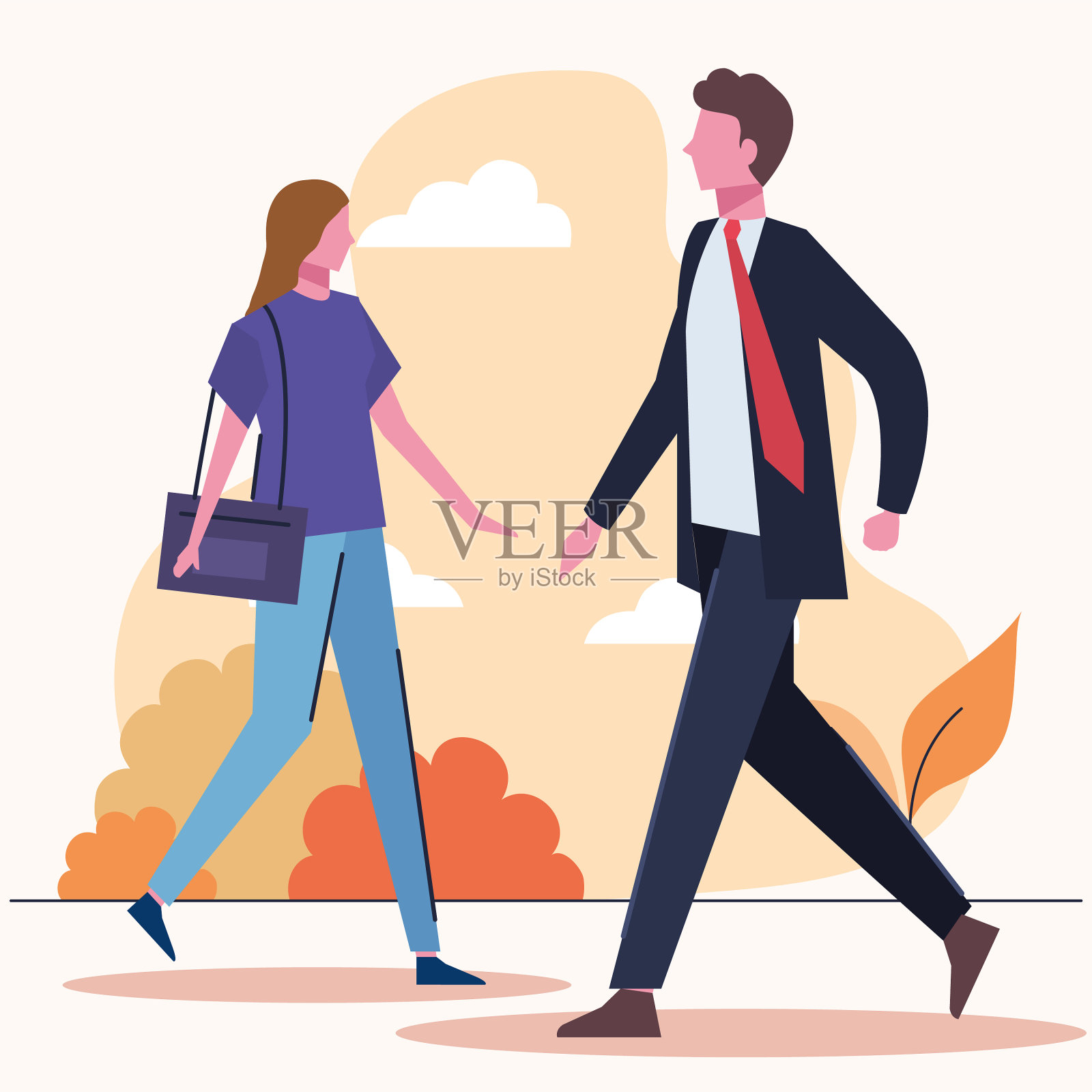 学生和商人插画图片素材