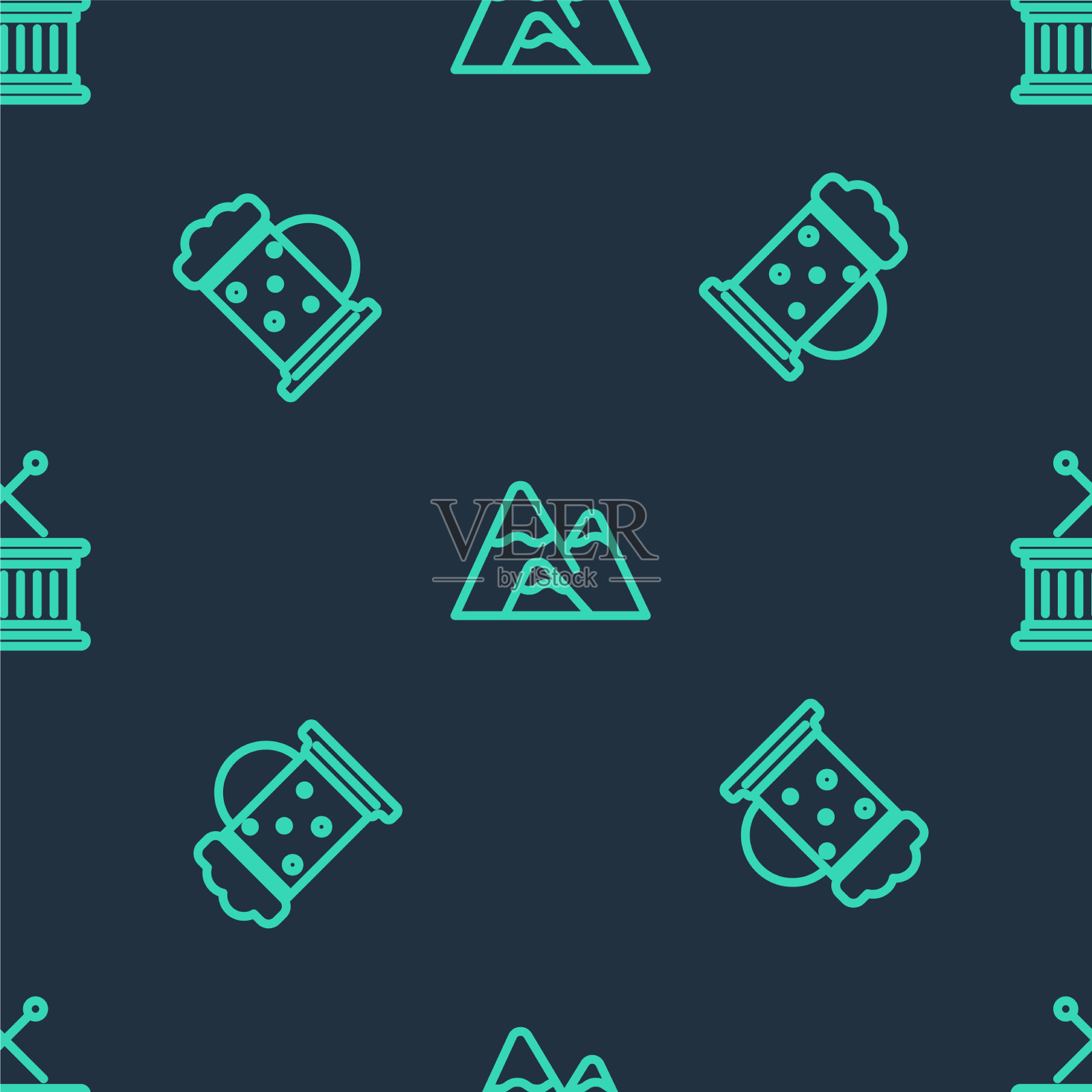 设线山木啤酒杯和音乐图标素材