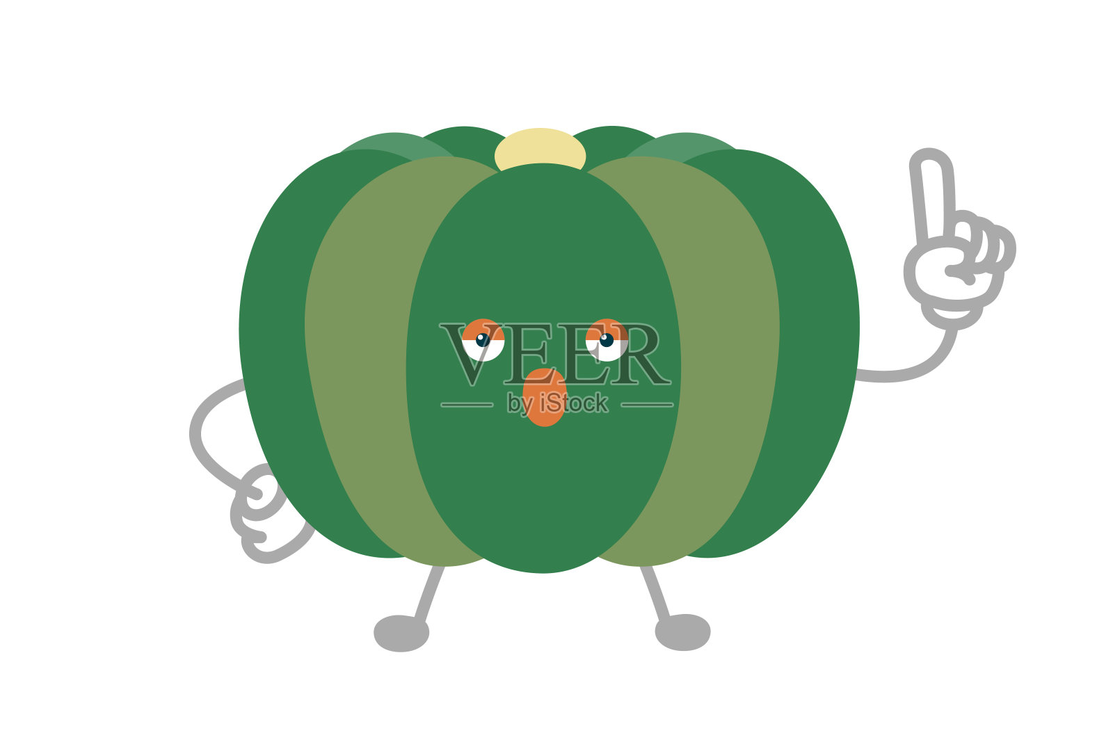 矢量插图的简单和可爱的南瓜字符来点设计元素图片