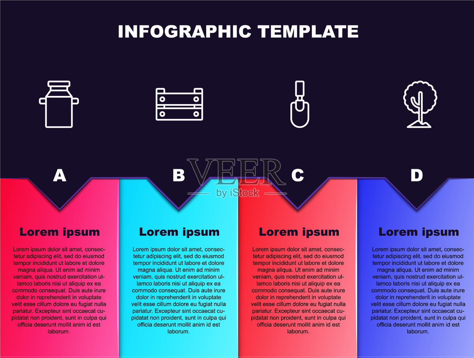 设置牛奶罐容器木箱插画图片素材