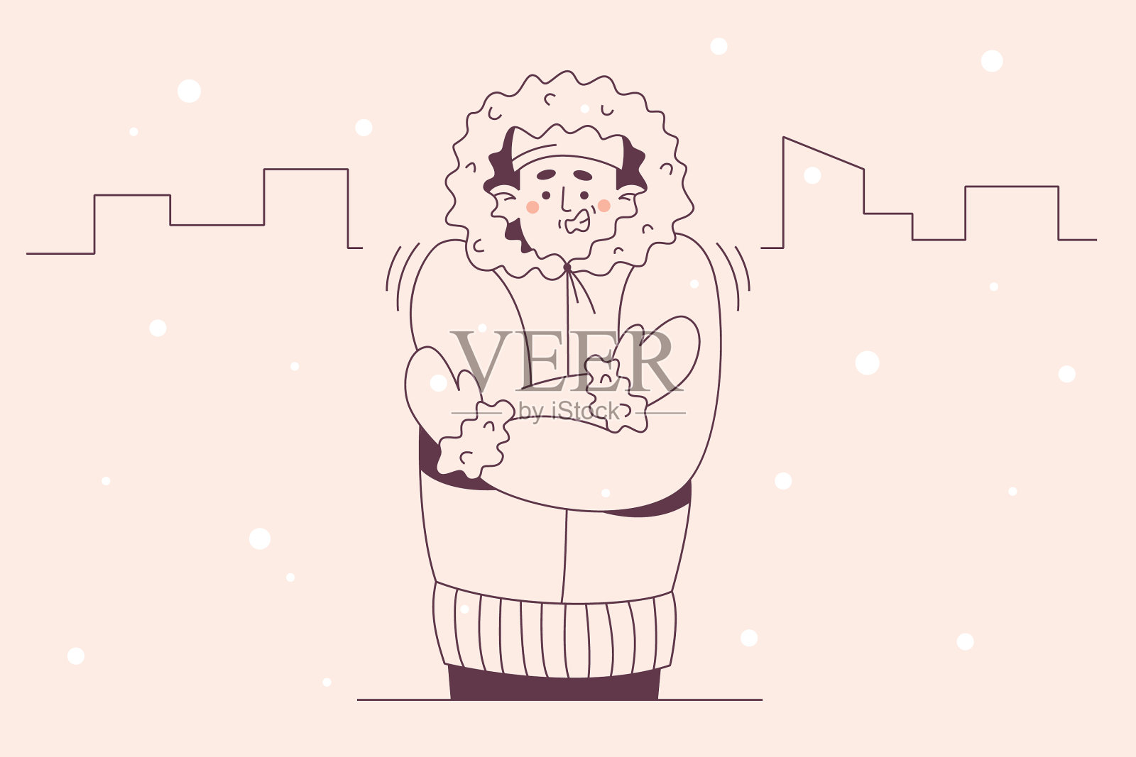 感觉寒冷和冰冻的概念插画图片素材