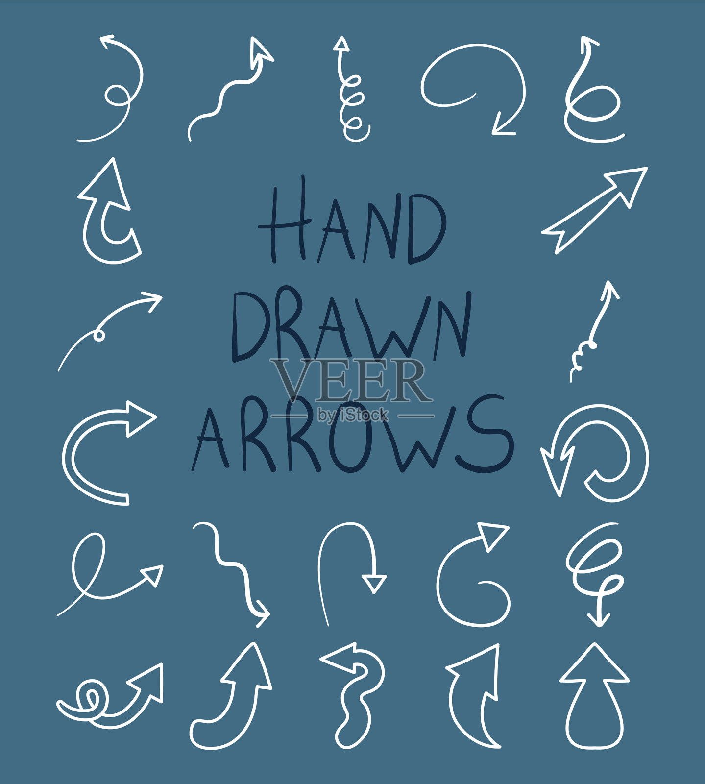 手绘箭头插画图片素材