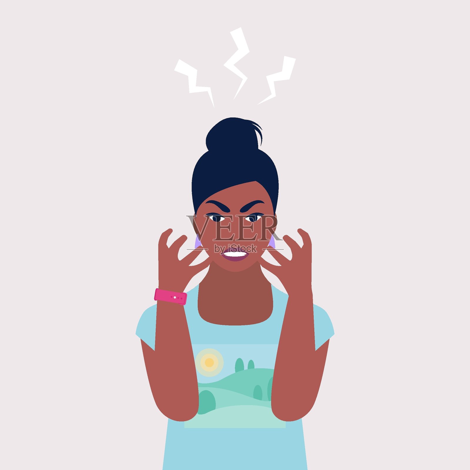 愤怒，爆发，负面情绪插画图片素材