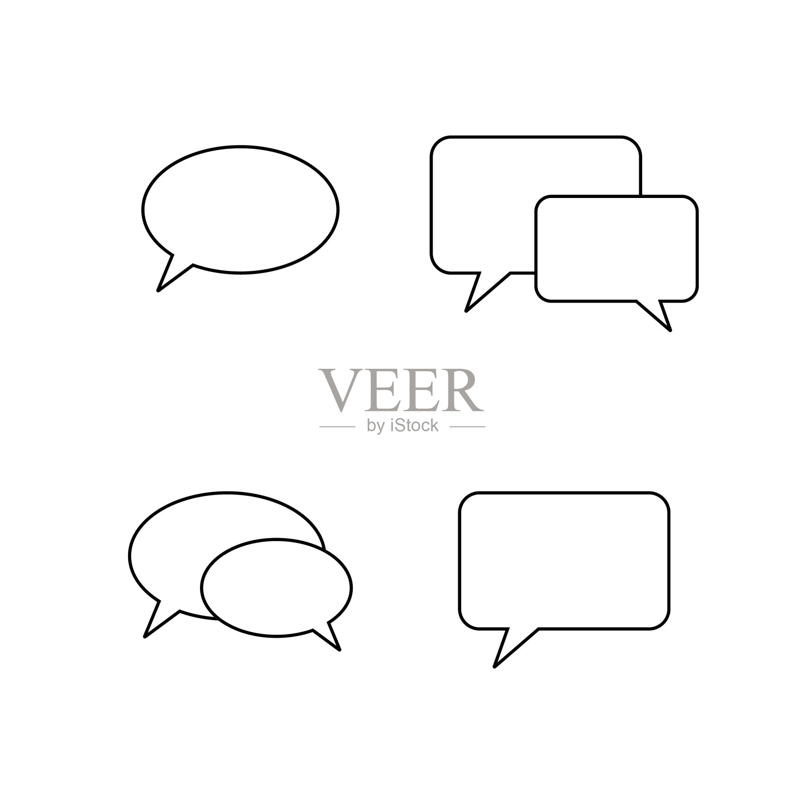 语音气泡，语音气球，聊天气泡线艺术矢量图标的应用程序和网站插画图片素材