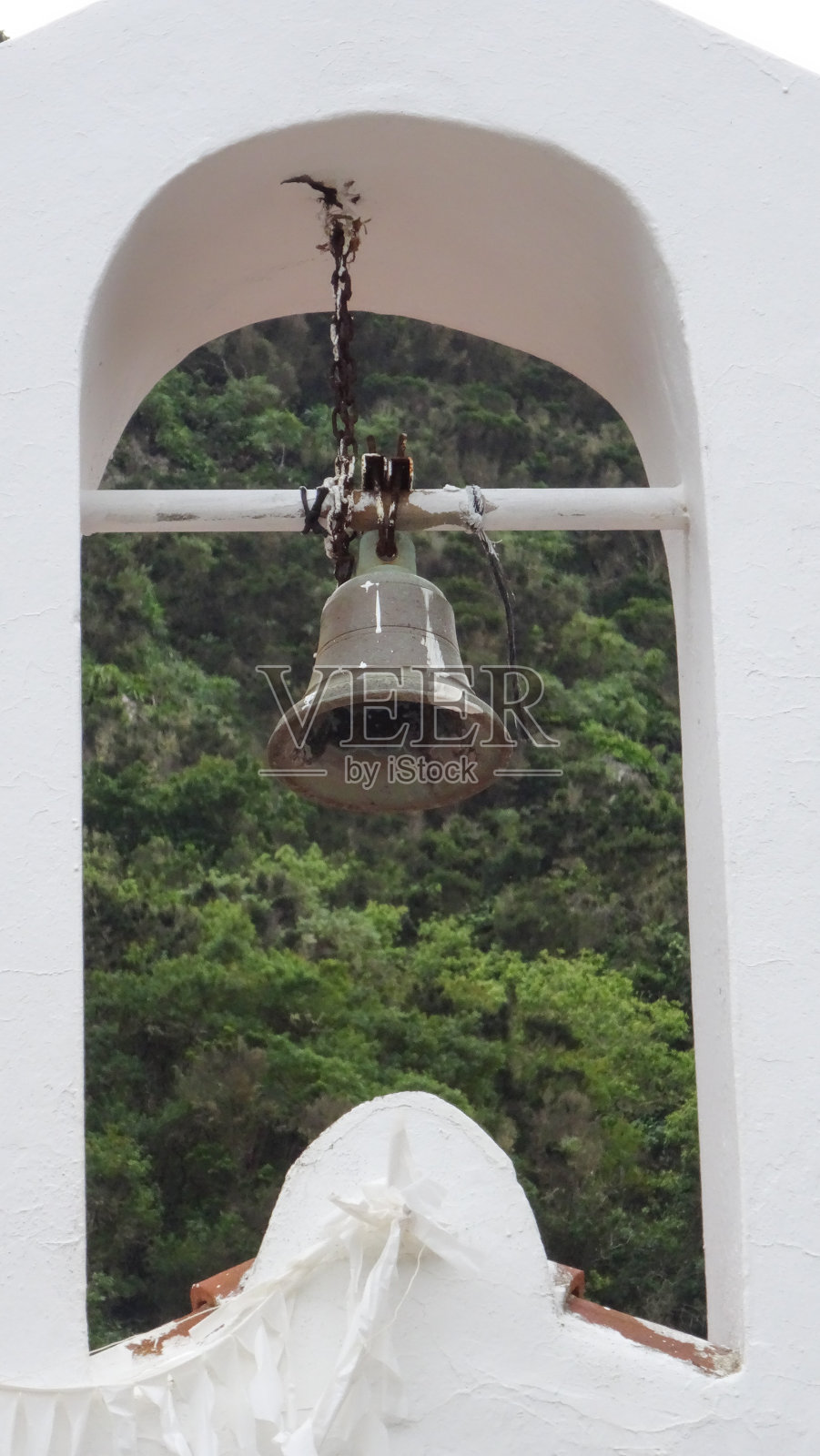 加那利群岛查莫尔加特内里费，康塞普西翁教堂钟塔的细节照片摄影图片