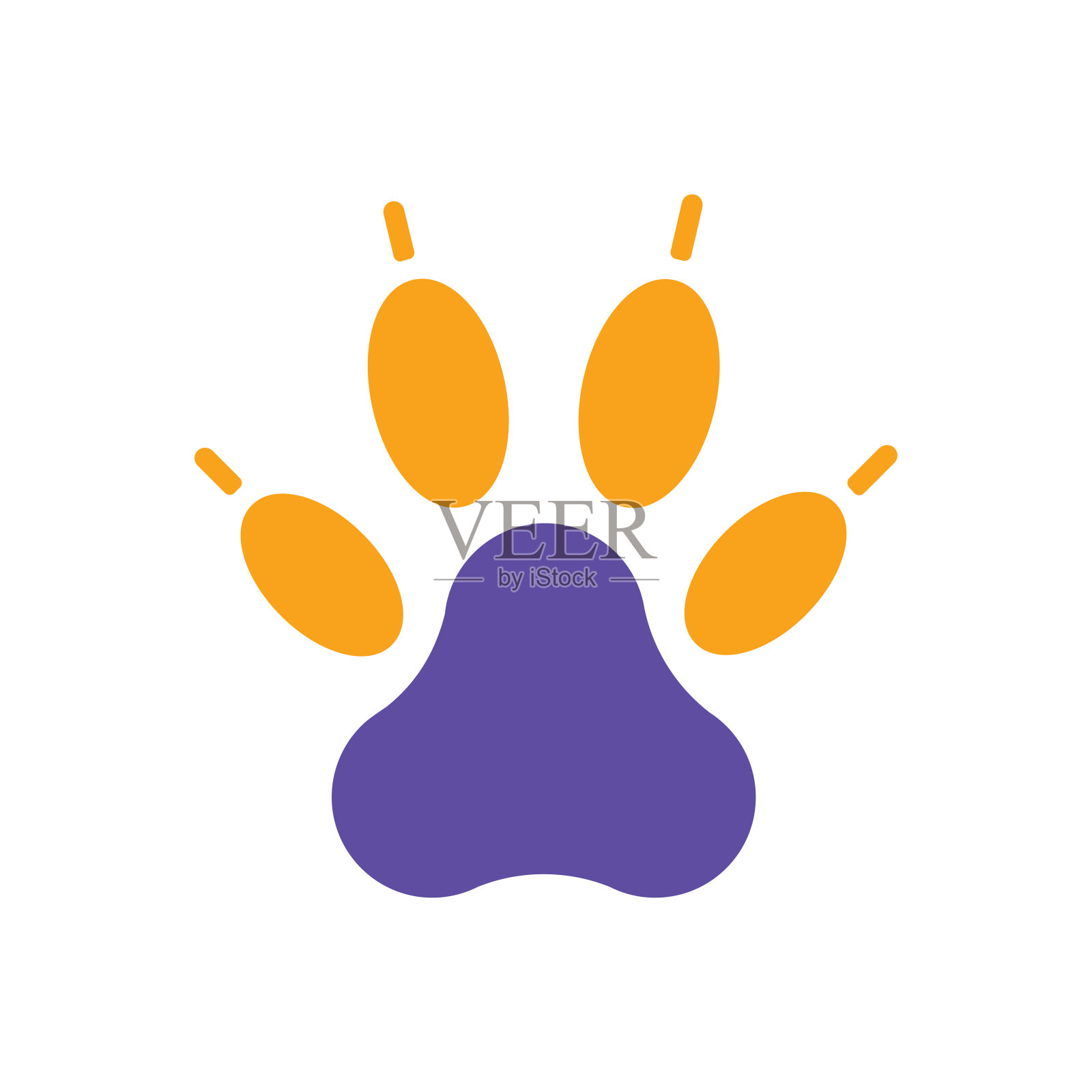 掠食性爪子矢量字形图标。宠物动物的标志插画图片素材