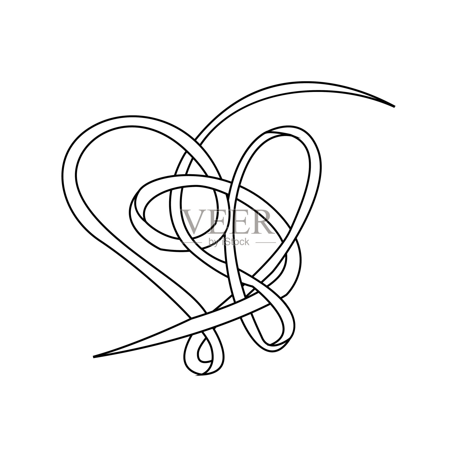 孤立的艺术心形情人节符号插画图片素材