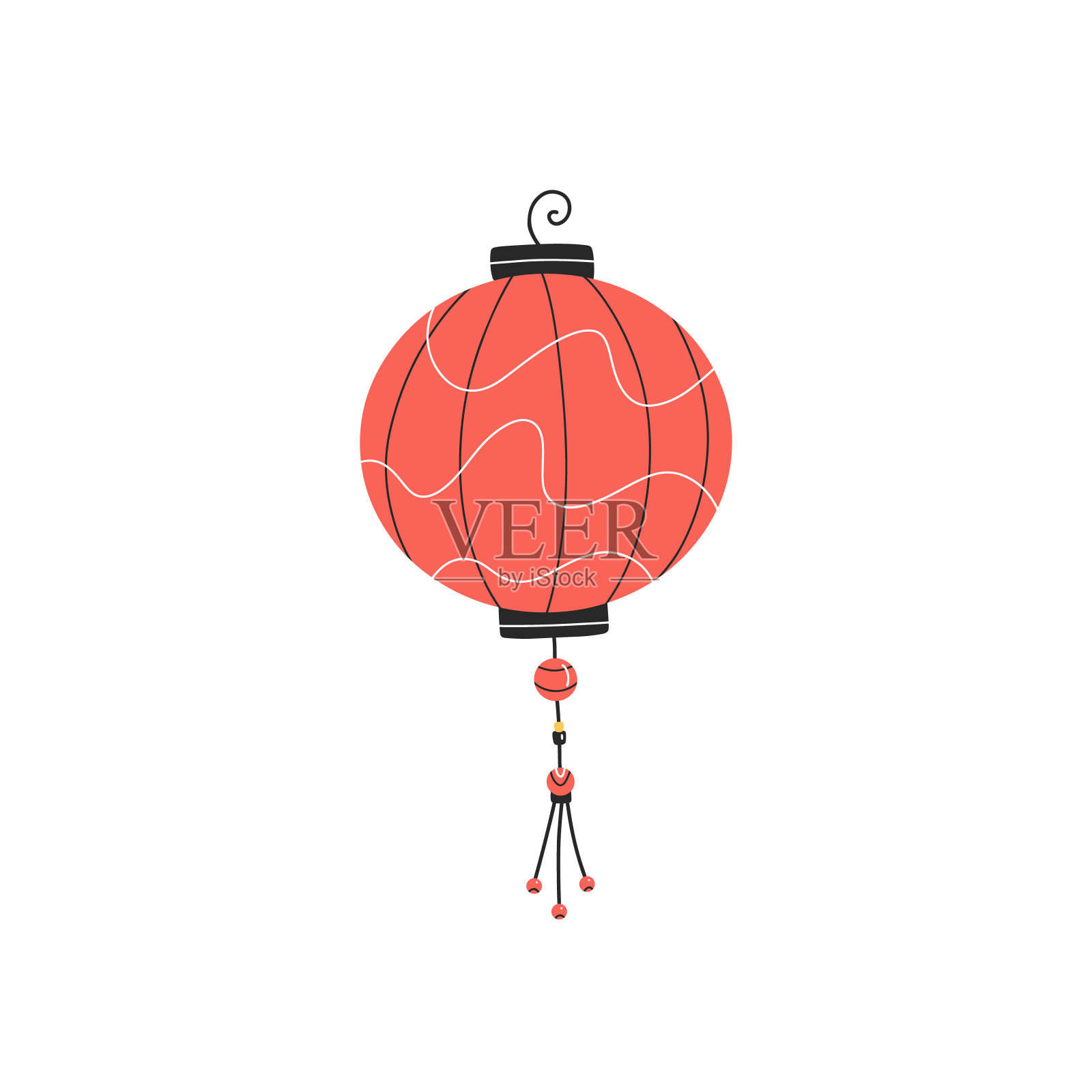 红色的灯笼插画图片素材