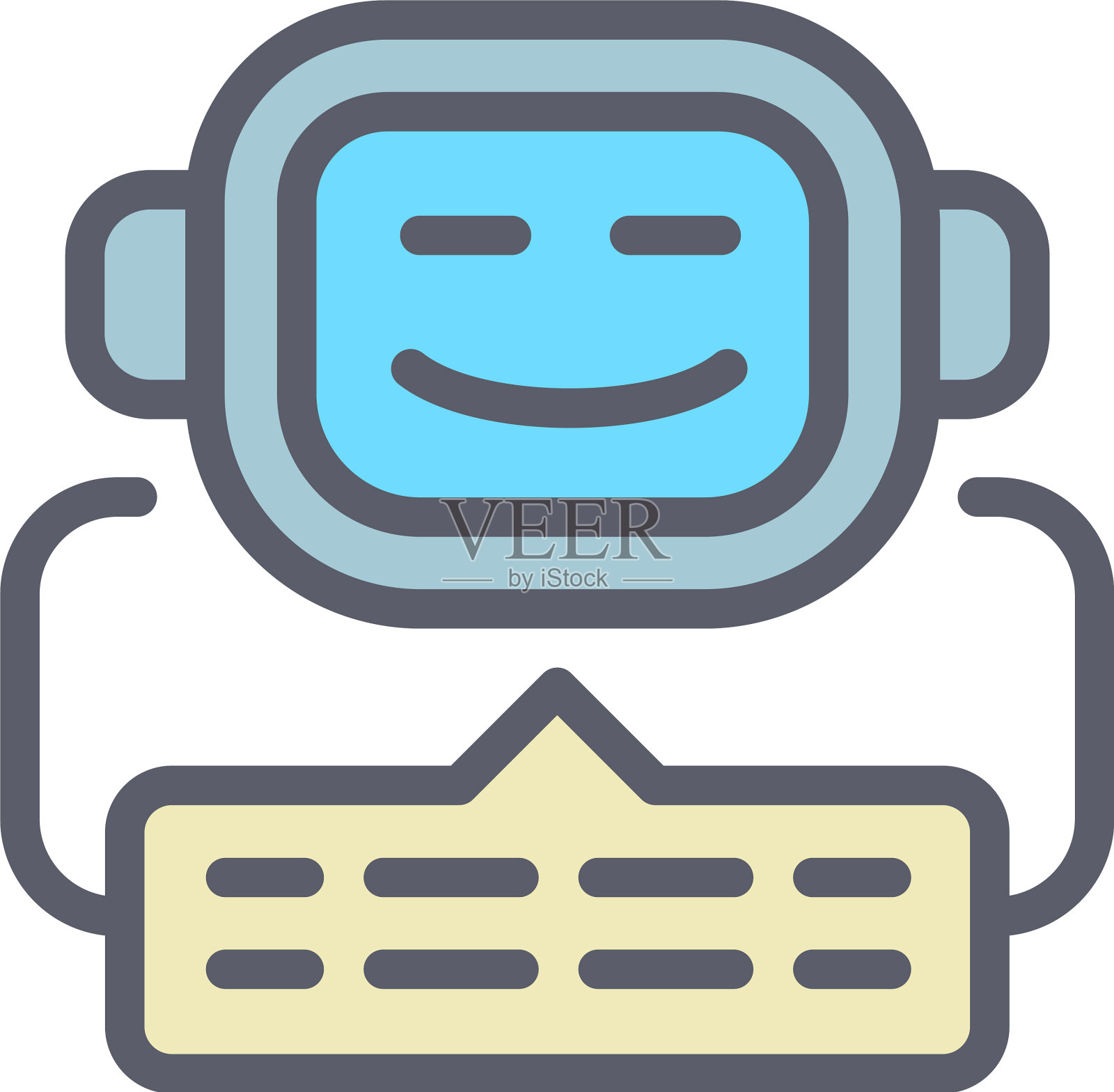 聊天机器人图标轮廓风格设计元素图片