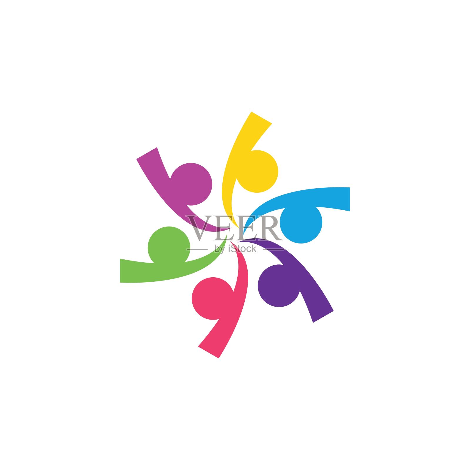 人缘关系社区标志设计灵感插画图片素材