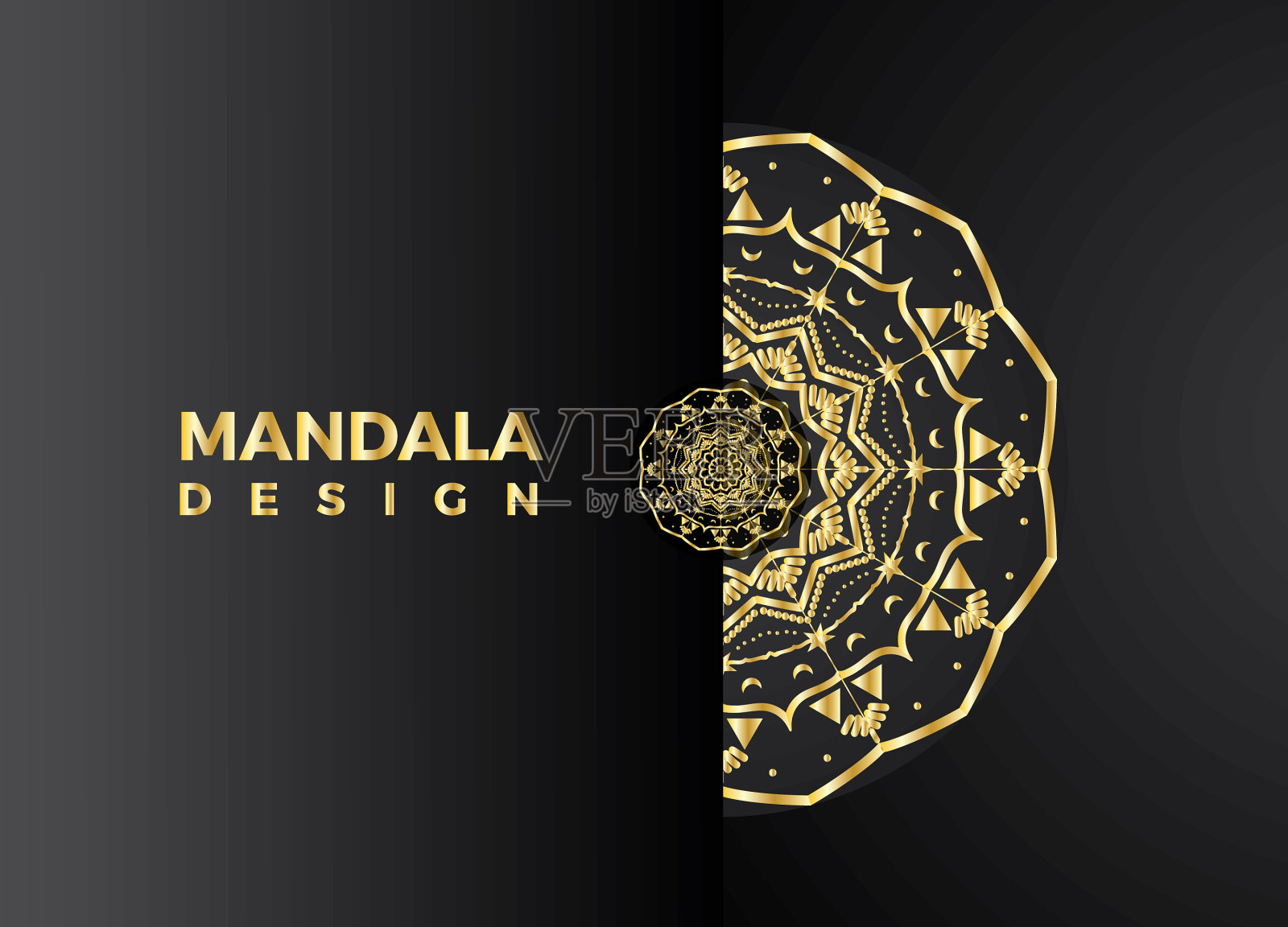 豪华观赏性曼荼罗设计背景插画图片素材