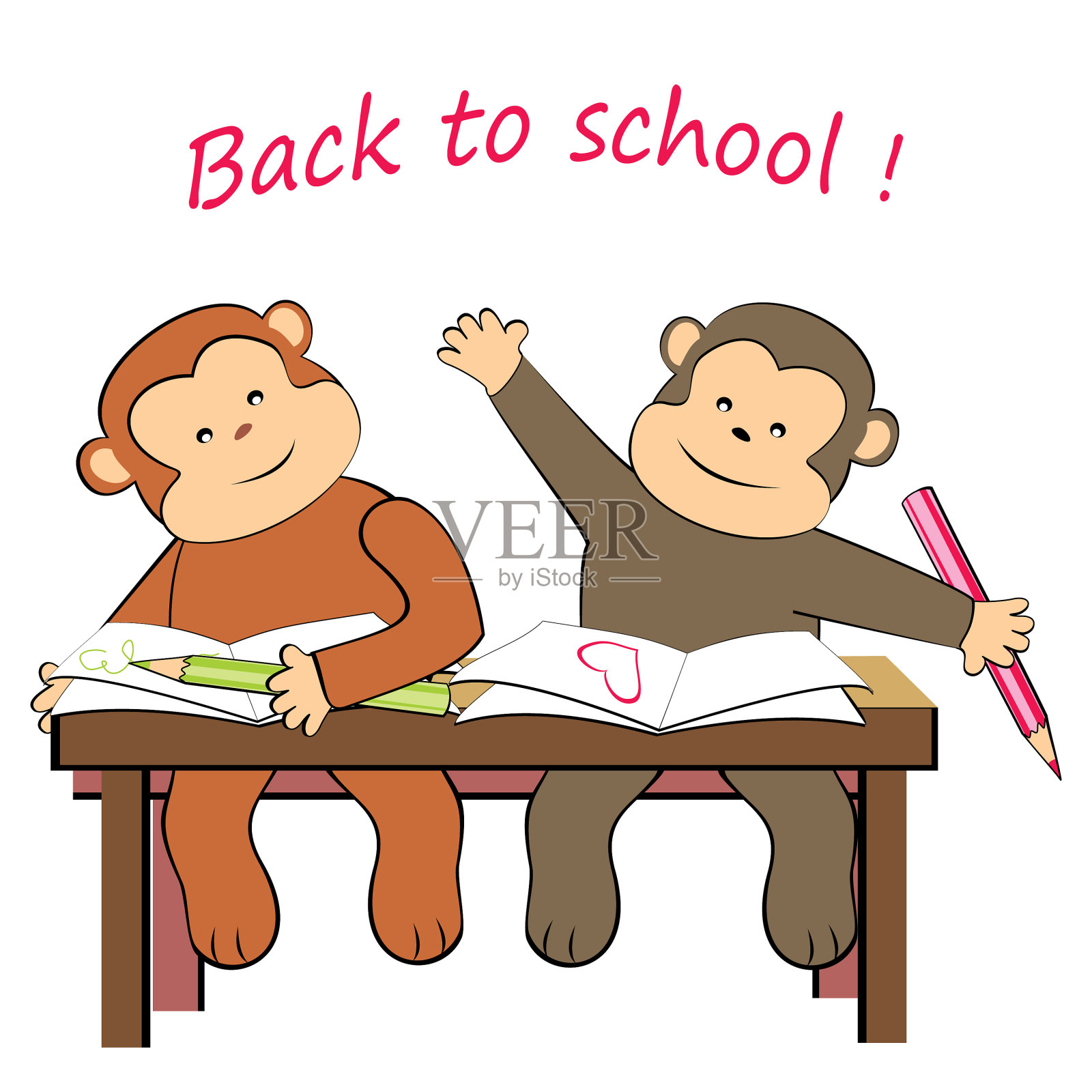 两个monkeyeducation插画图片素材