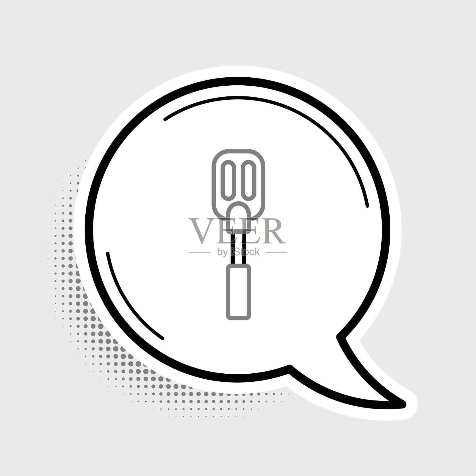 线抹刀图标孤立在灰色背景插画图片素材