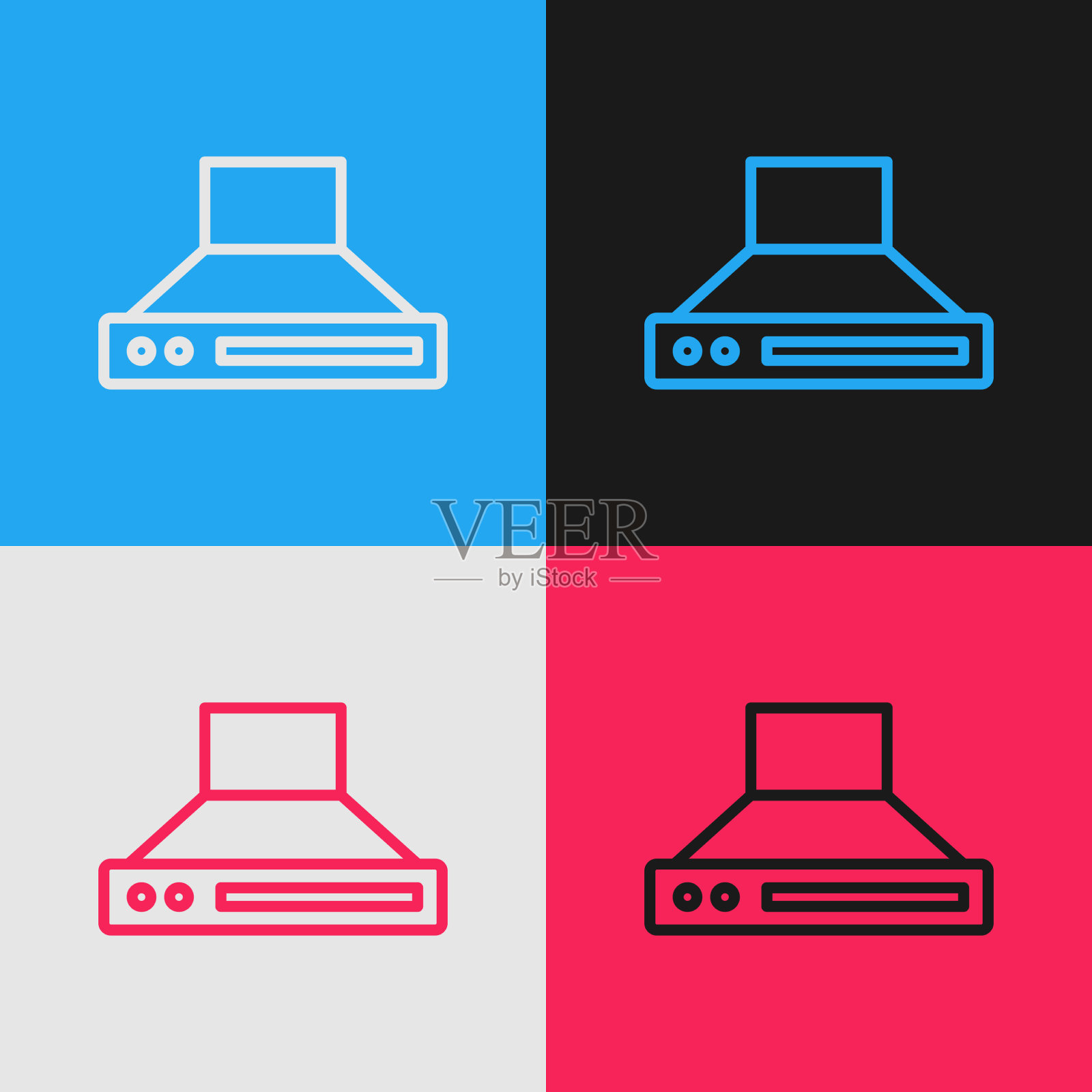 波普艺术线厨房提取风扇图标孤立插画图片素材