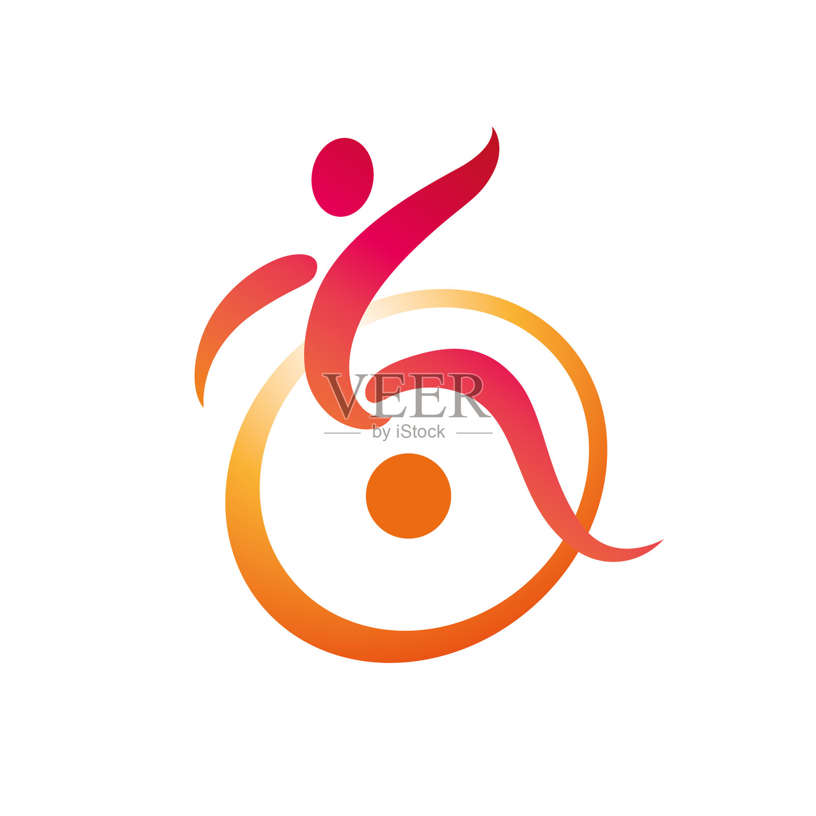 热情的残疾人支持标志轮插画图片素材