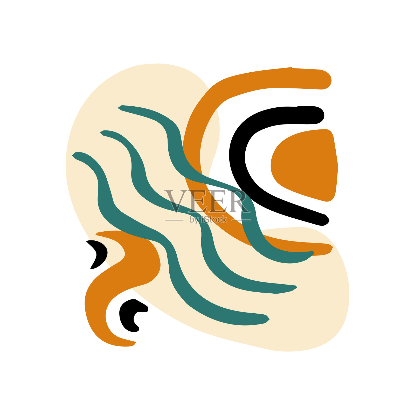 可爱的抽象形状手绘涂鸦设计元素图片