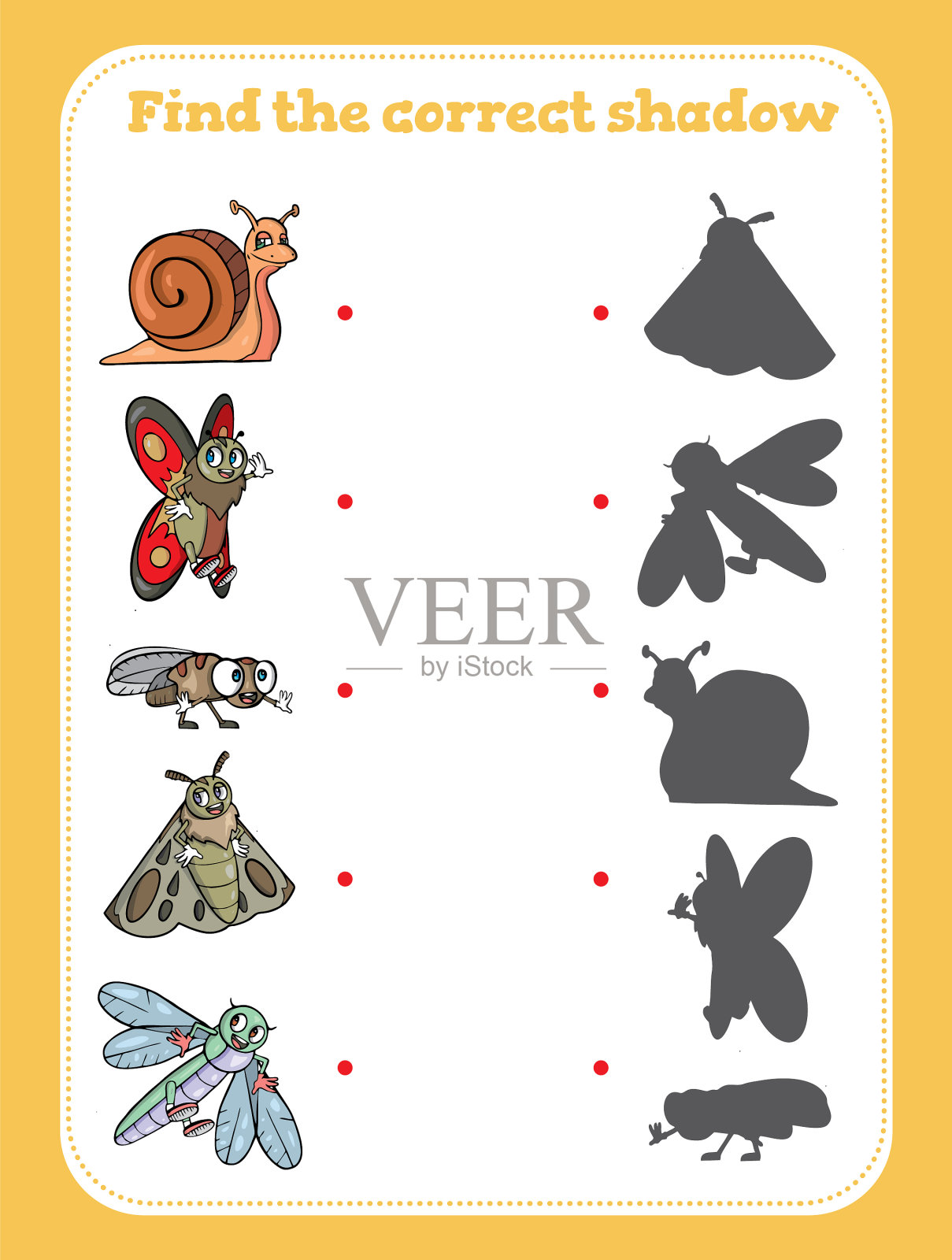 找到正确的影子教育游戏插画图片素材