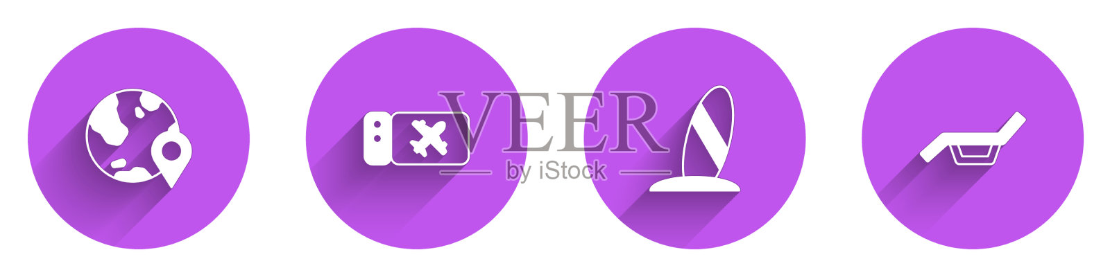 在全球机票上设置位置图标素材