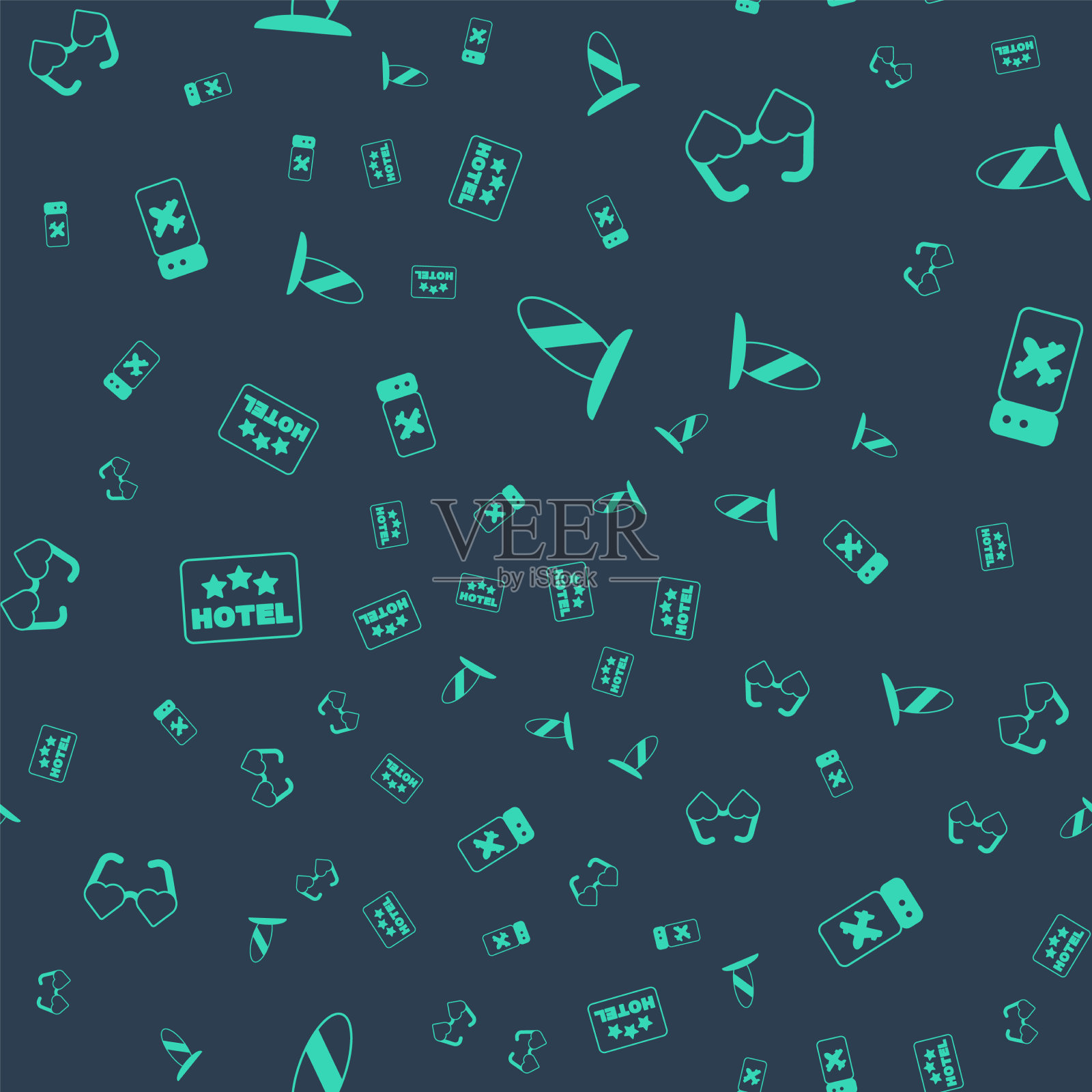 设置冲浪板心形爱心眼镜图标素材