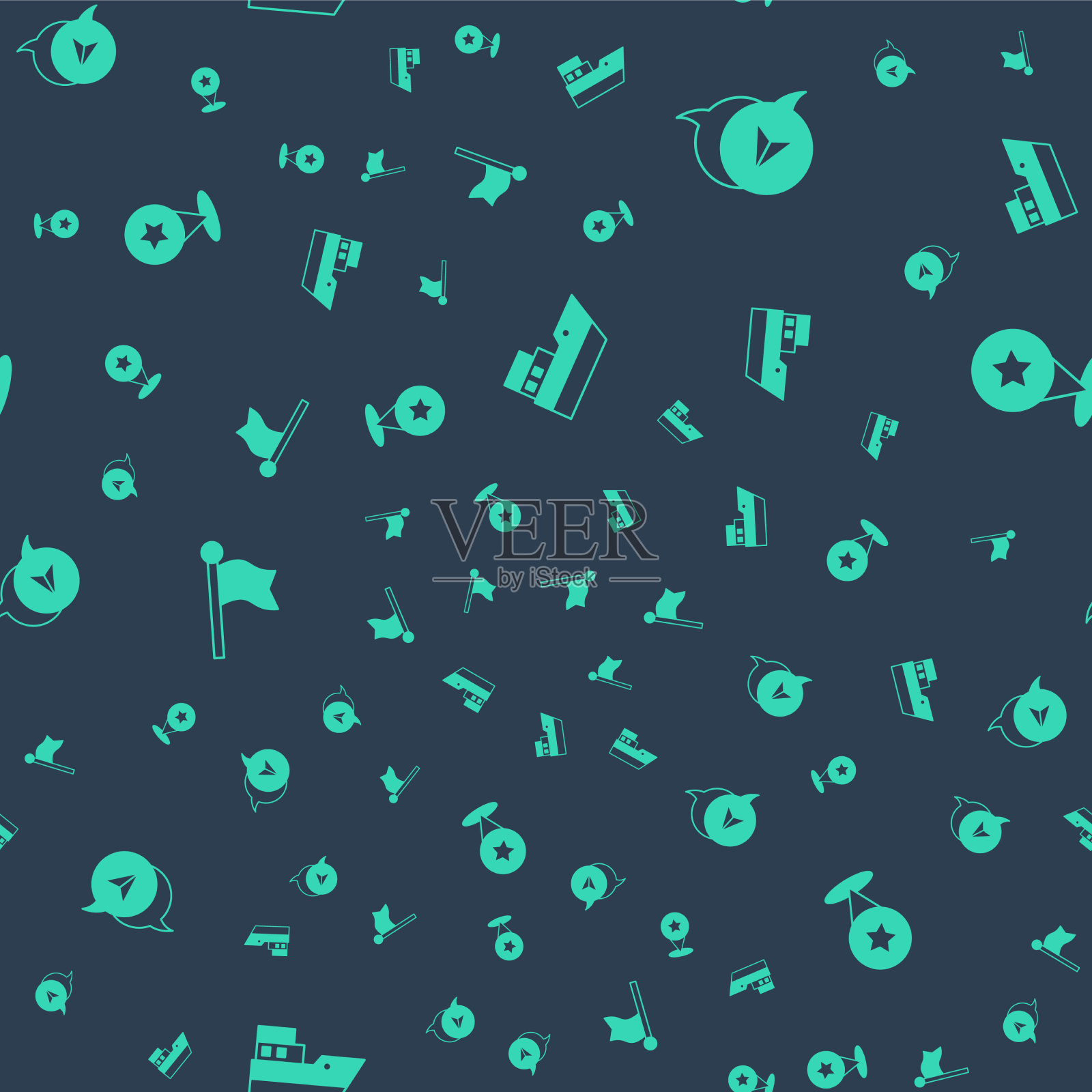 设置航线路径信息图城市地图图标素材