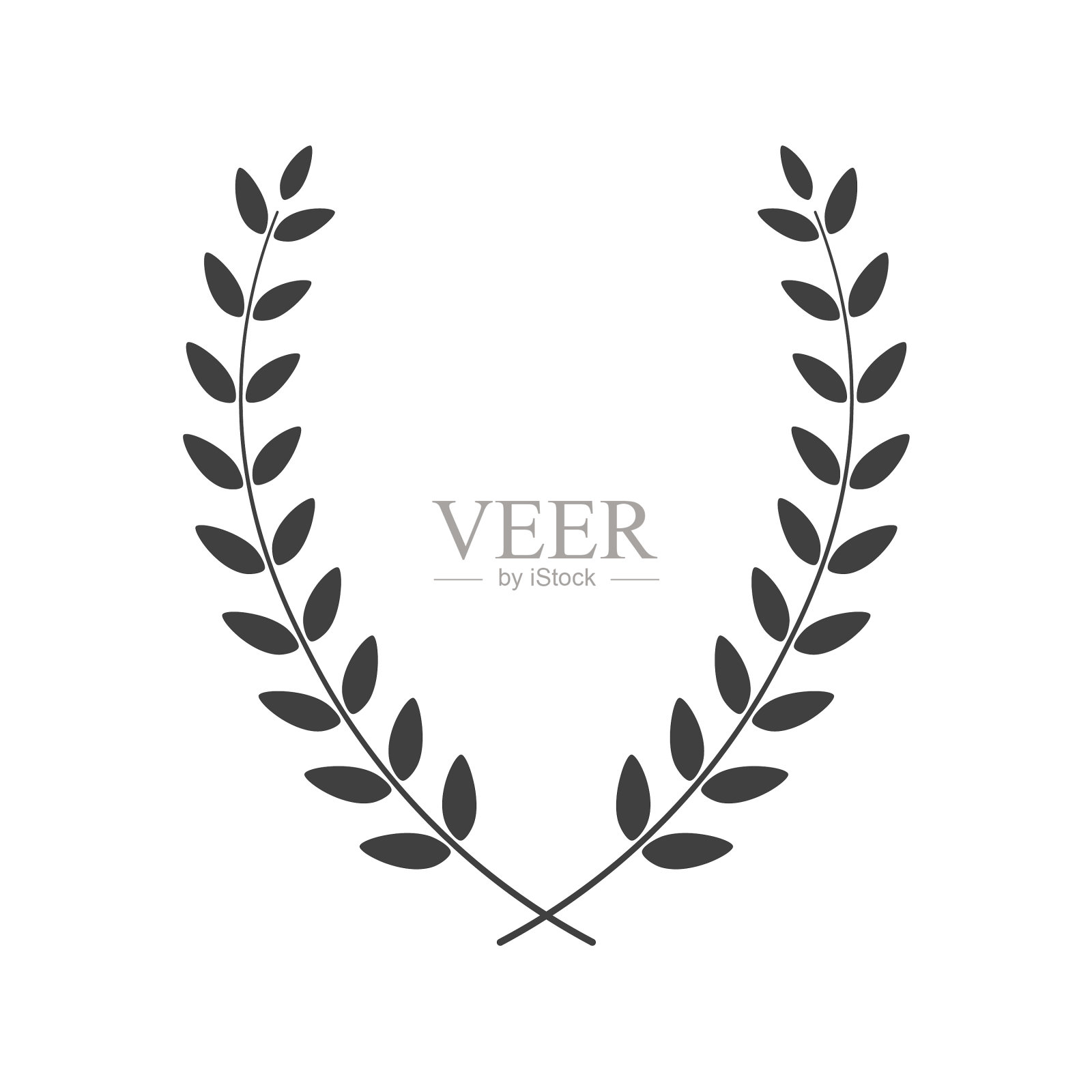 月桂花环垂直放置在白色背景上设计元素图片