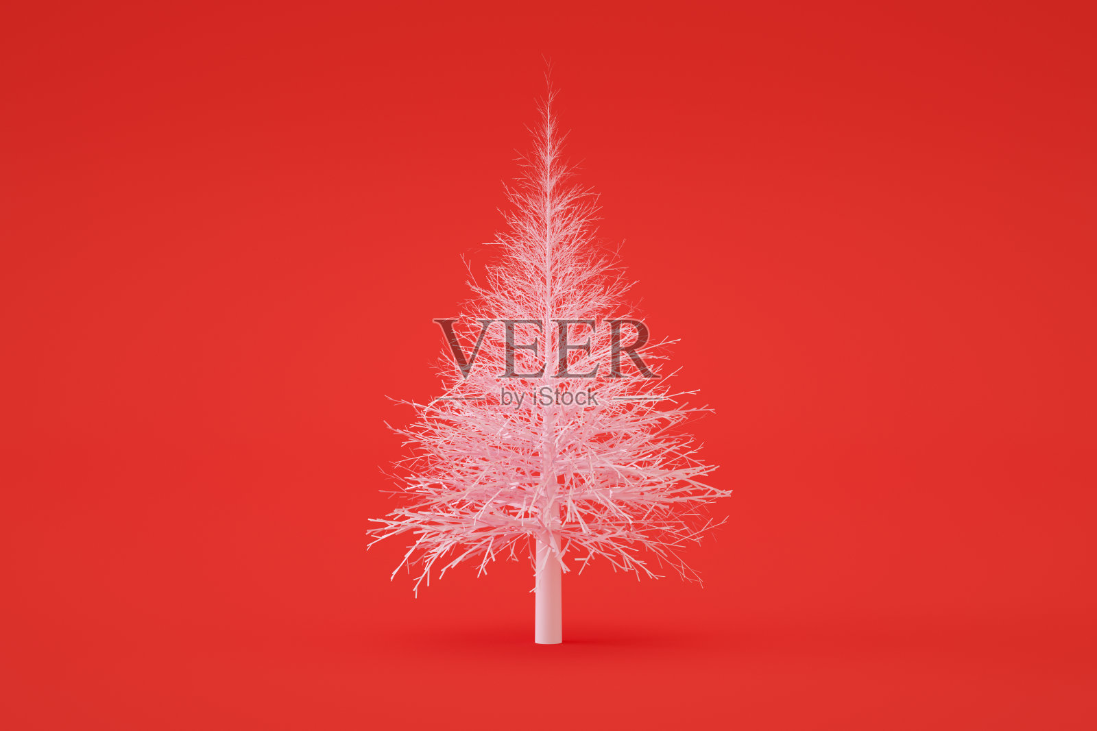 圣诞树，最小的红色背景照片摄影图片