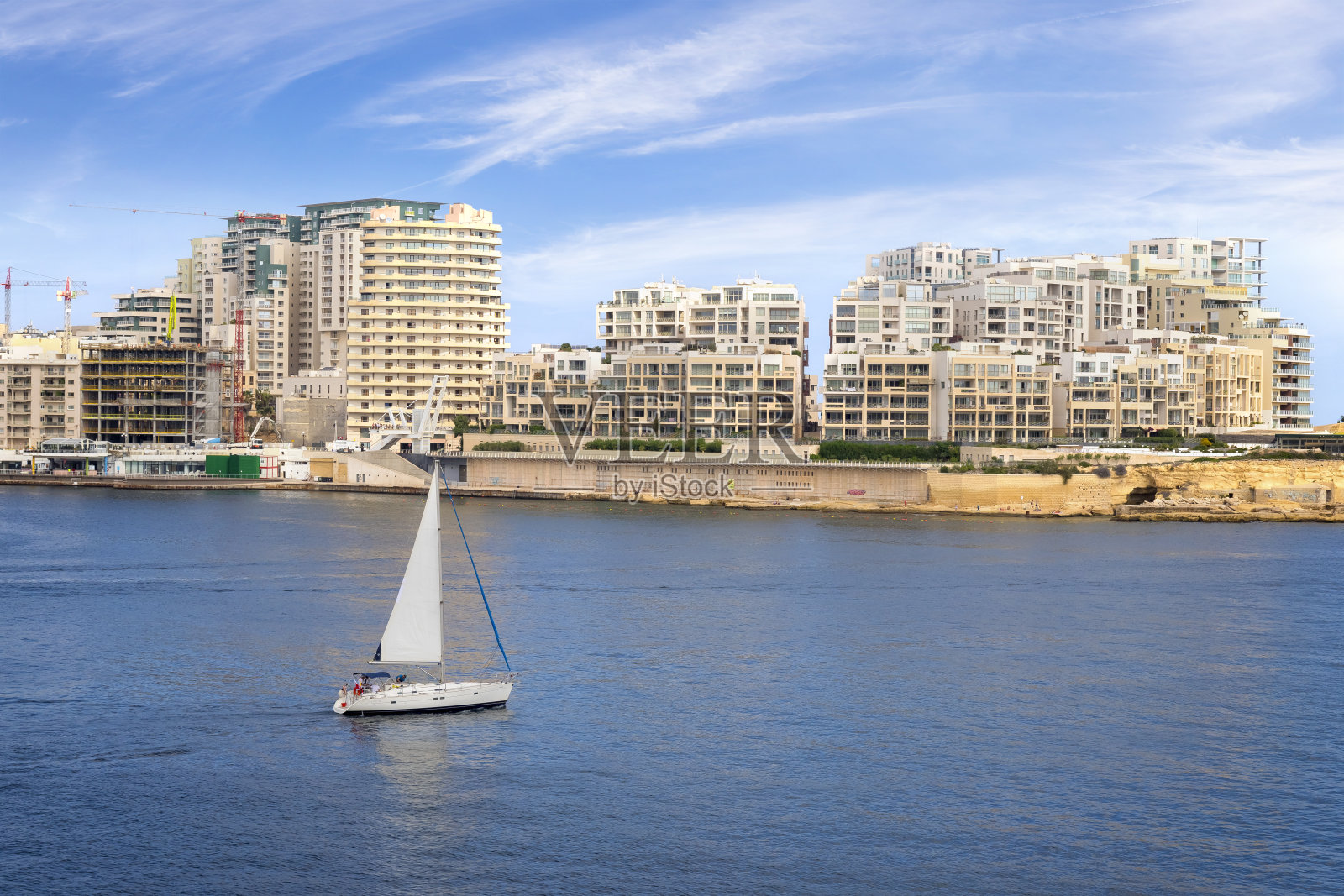 马耳他——地中海旅游目的地，马尔萨梅特港和斯利马照片摄影图片