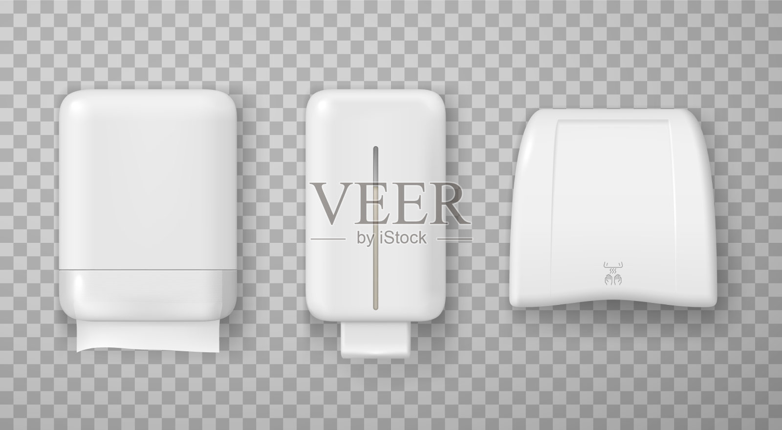 收集现实的墙壁手干燥分配器插画图片素材