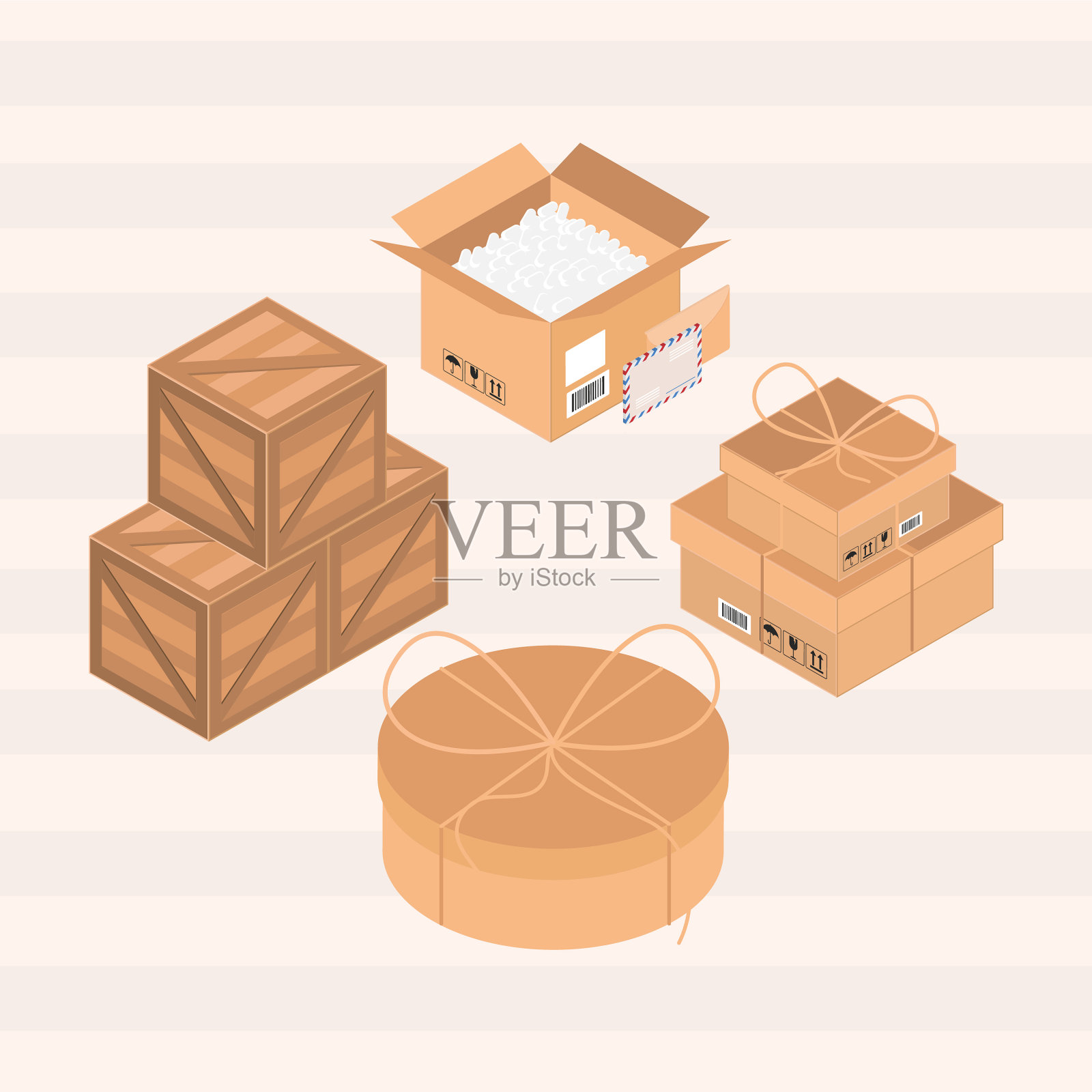 包装盒子交付插画图片素材