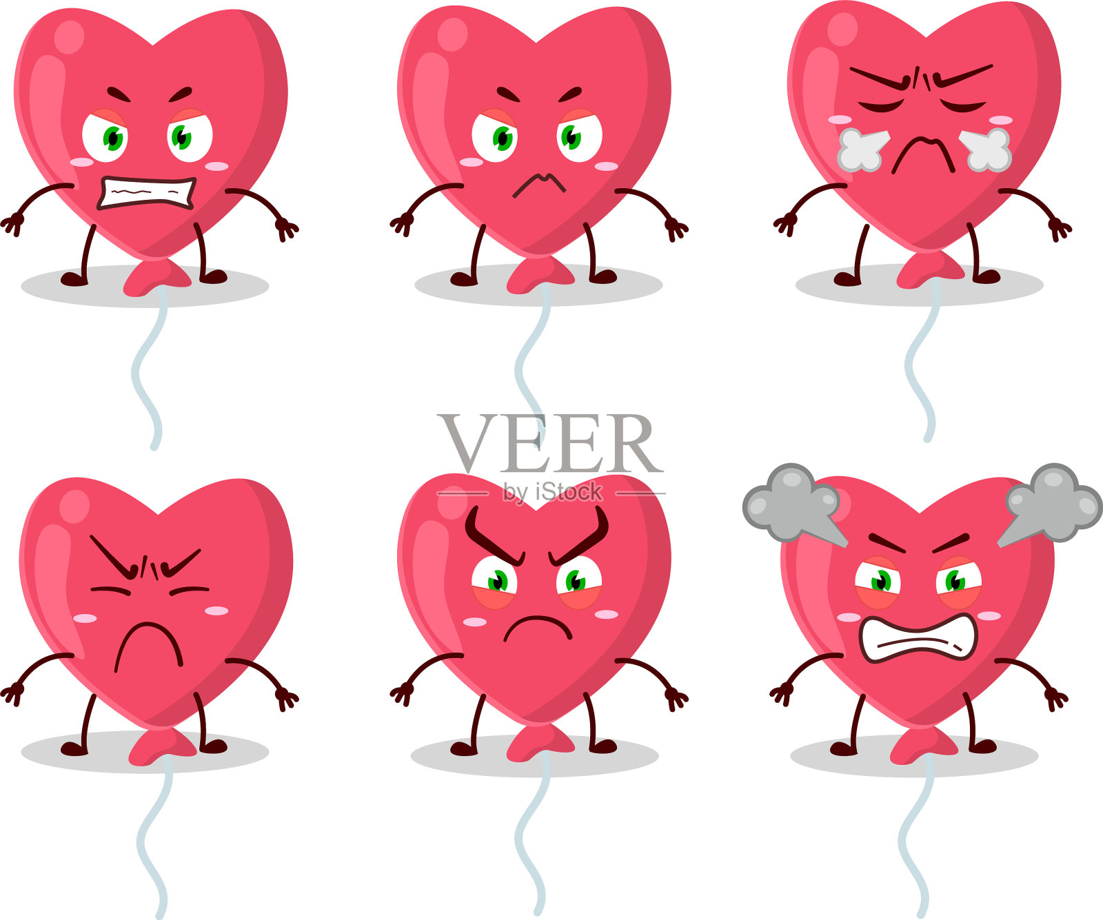 红色的爱气球卡通人物各种各样插画图片素材