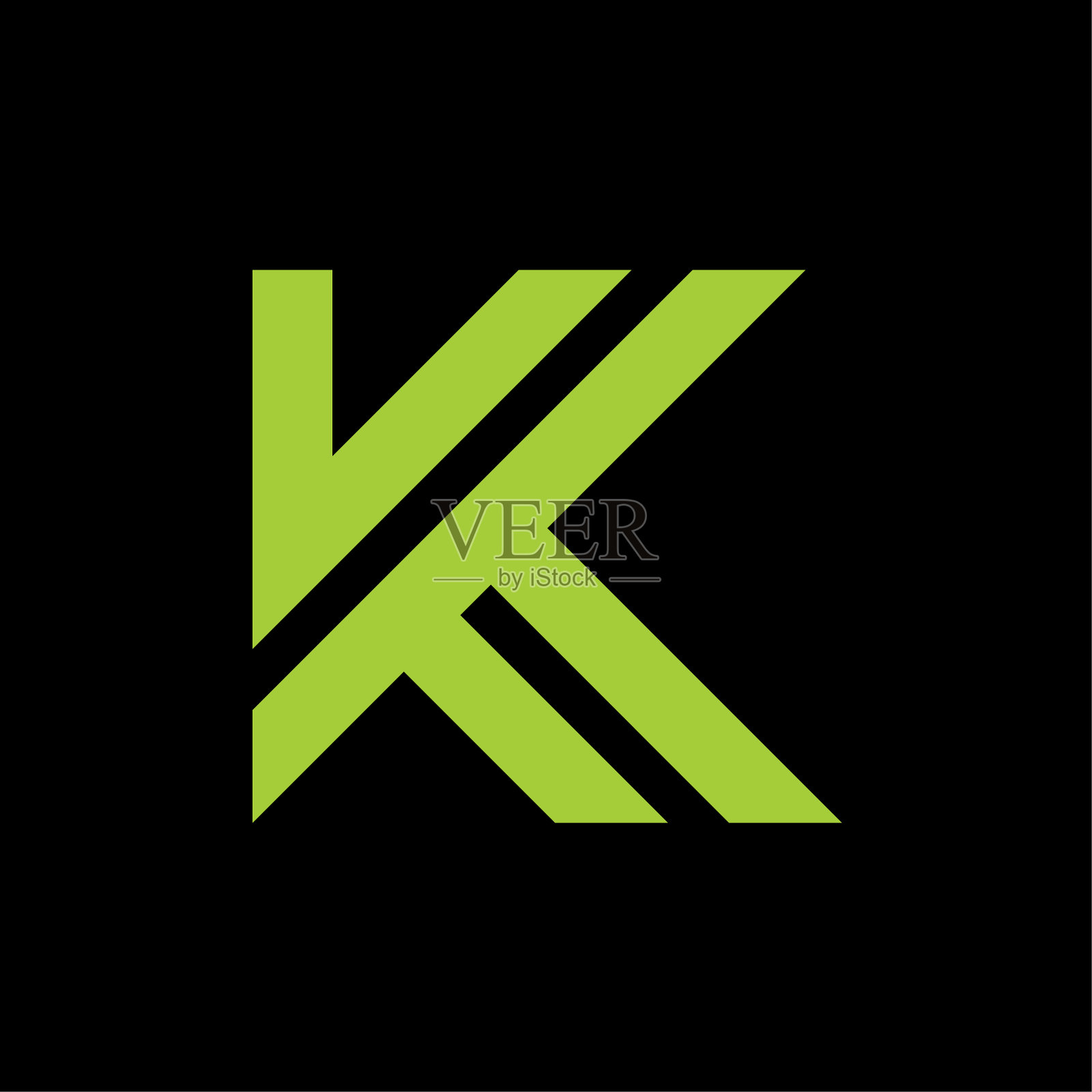 K标志矢量线抽象模板上的黑色背景设计元素图片