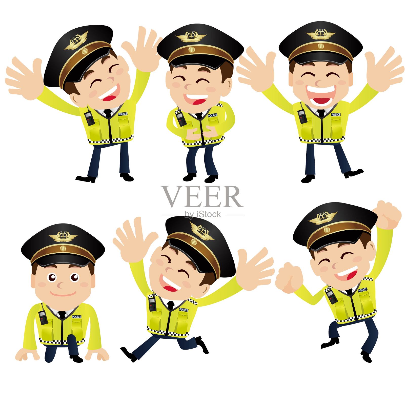 警察角色设置插画图片素材