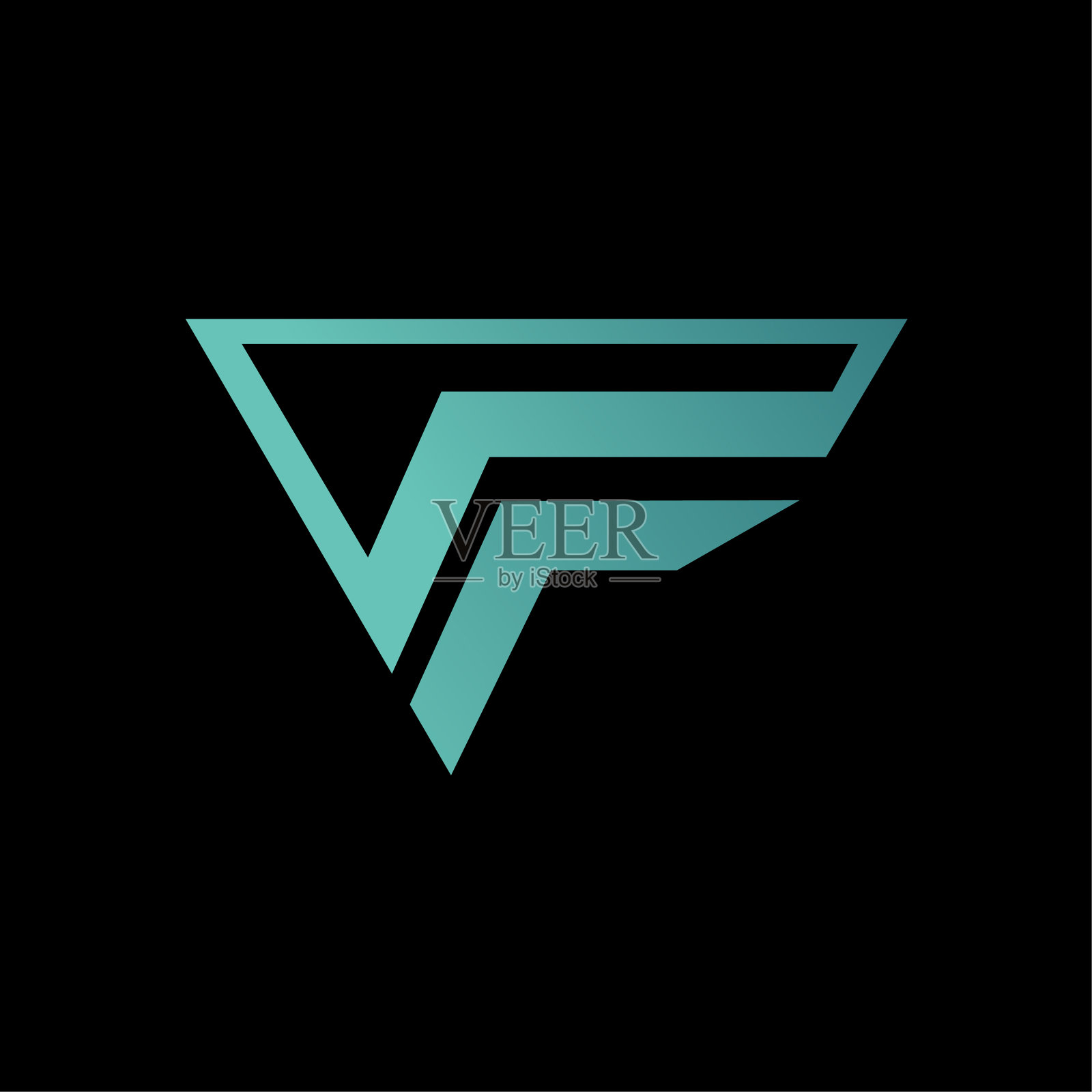 F标志矢量模板抽象黑色背景插画图片素材