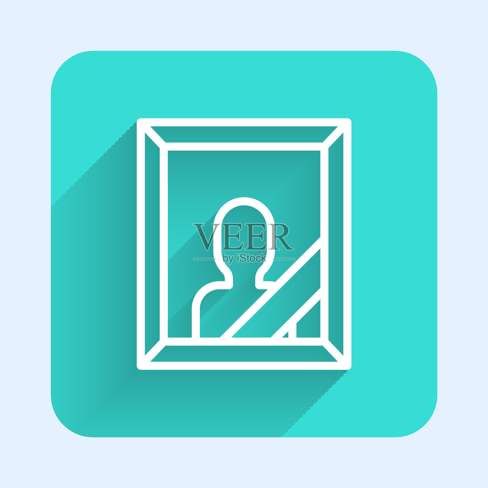 白线哀悼相框与黑丝带插画图片素材