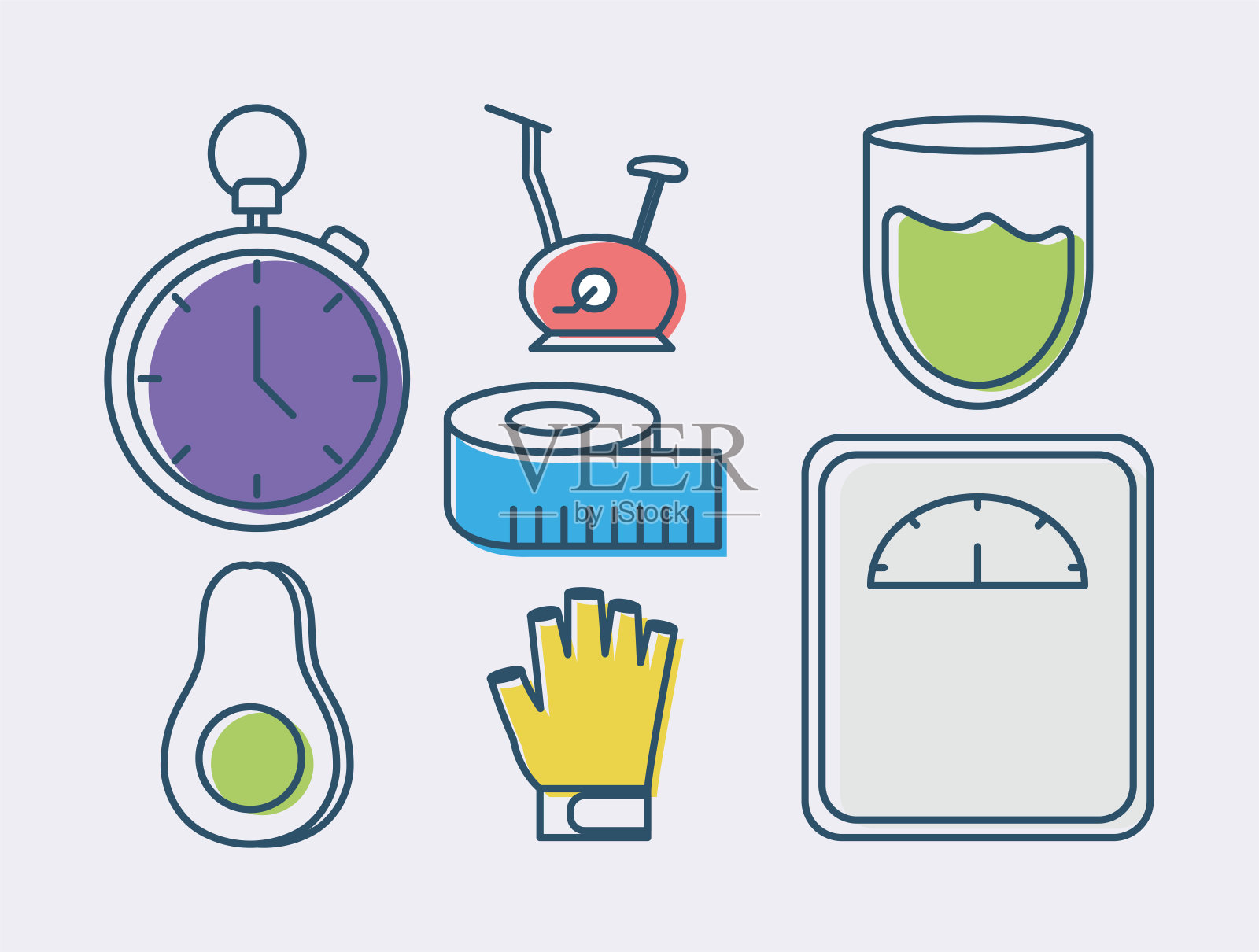 七个健身项目图标素材