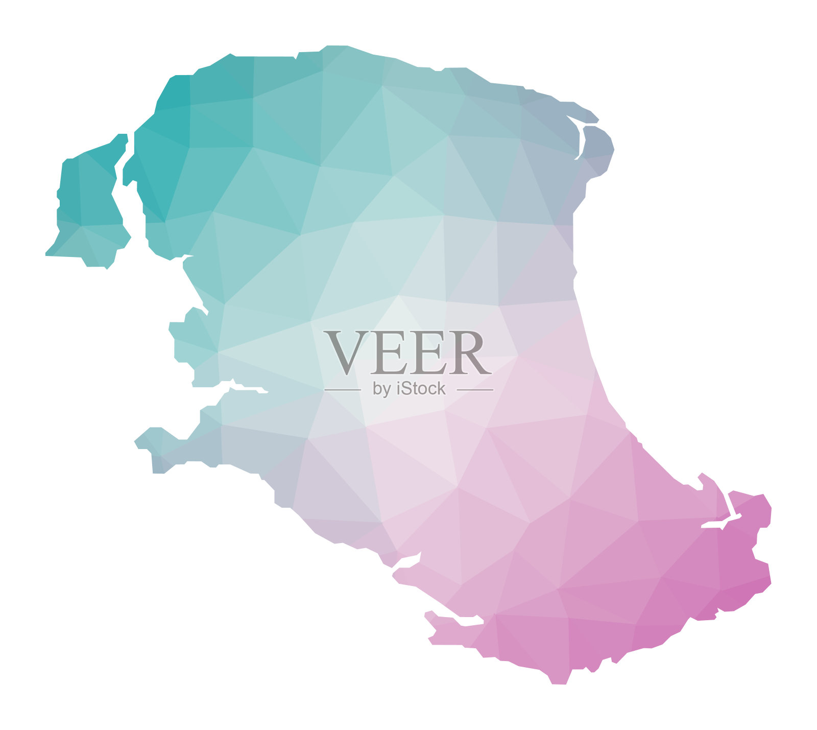 鹦鹉礁的多边形地图。插画图片素材