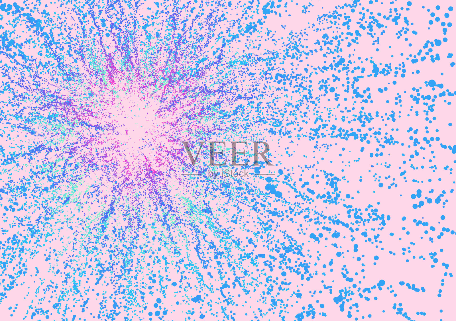 点爆炸。动态发射粒子阵列。3 d技术风格。抽象的背景。矢量插图。插画图片素材