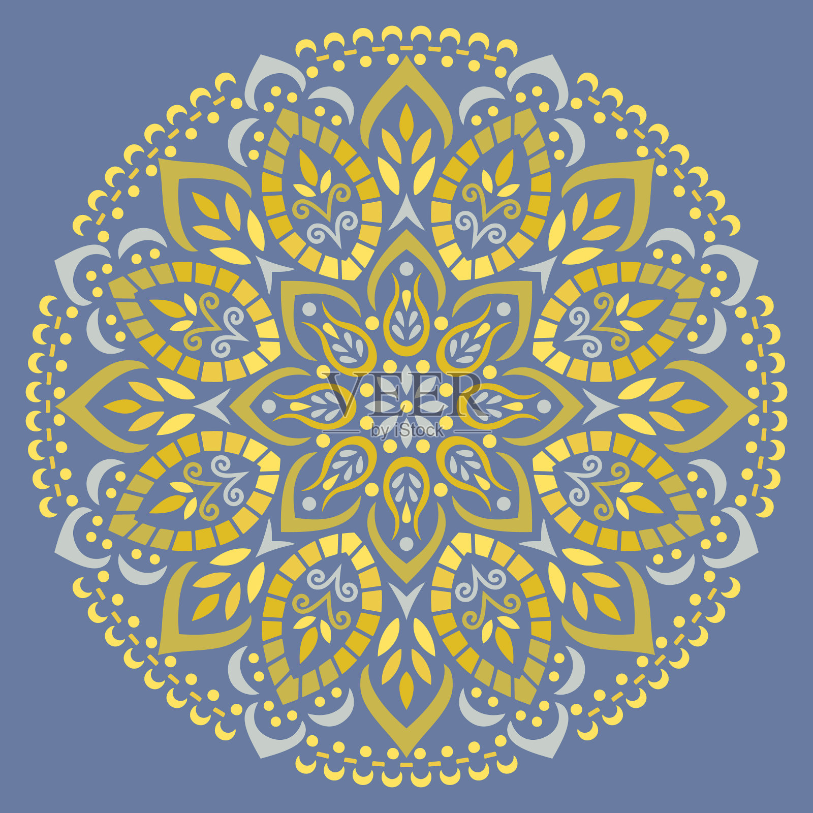 曼荼罗图案彩色模板涂鸦速写不错插画图片素材