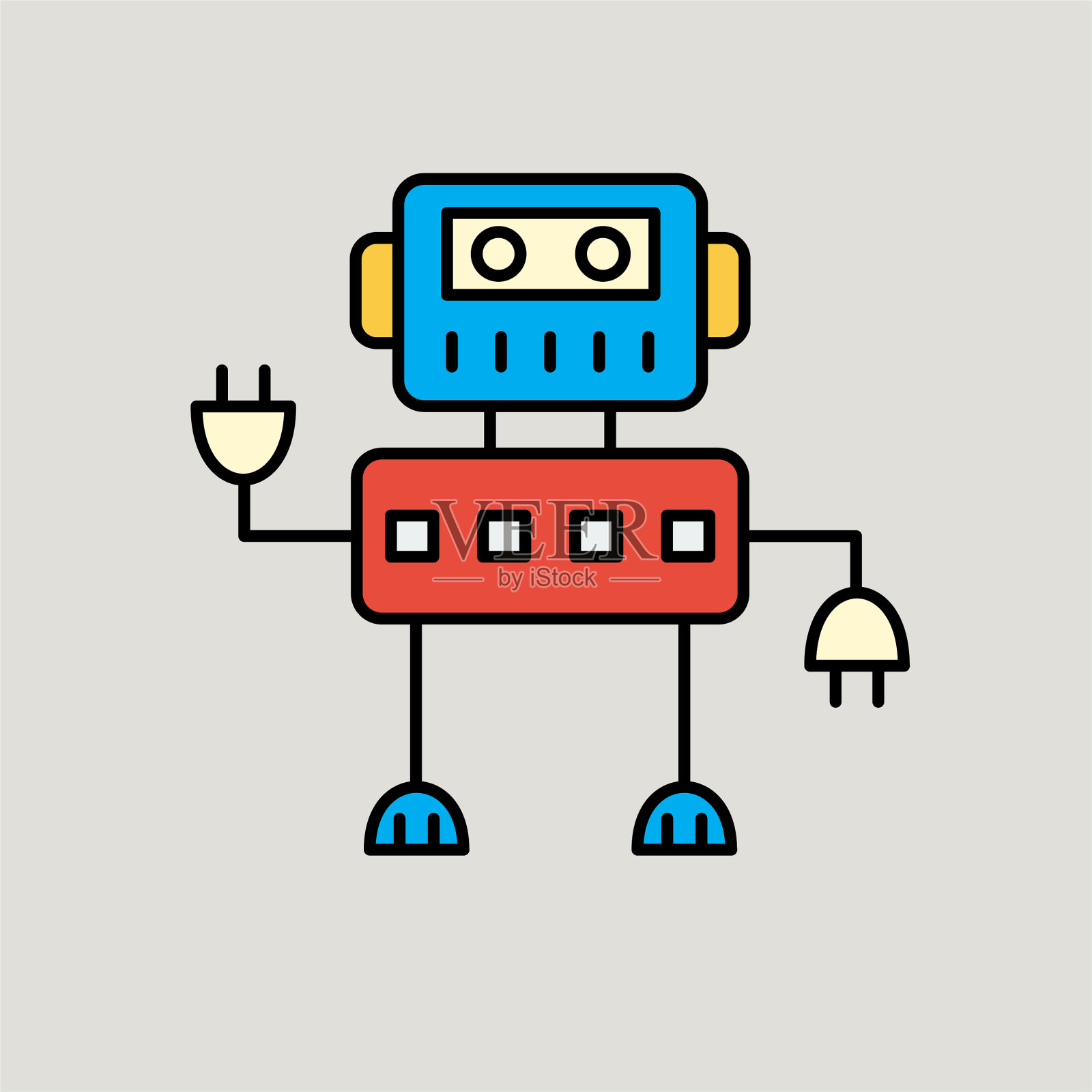 人工智能平线图标插图插画图片素材