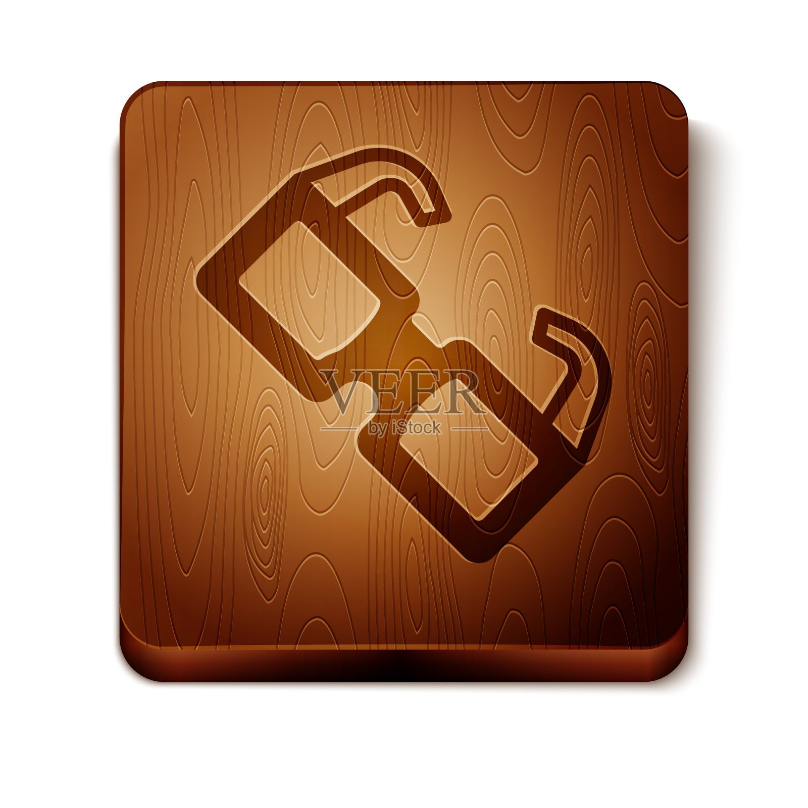 棕色眼镜图标孤立在白色背景插画图片素材