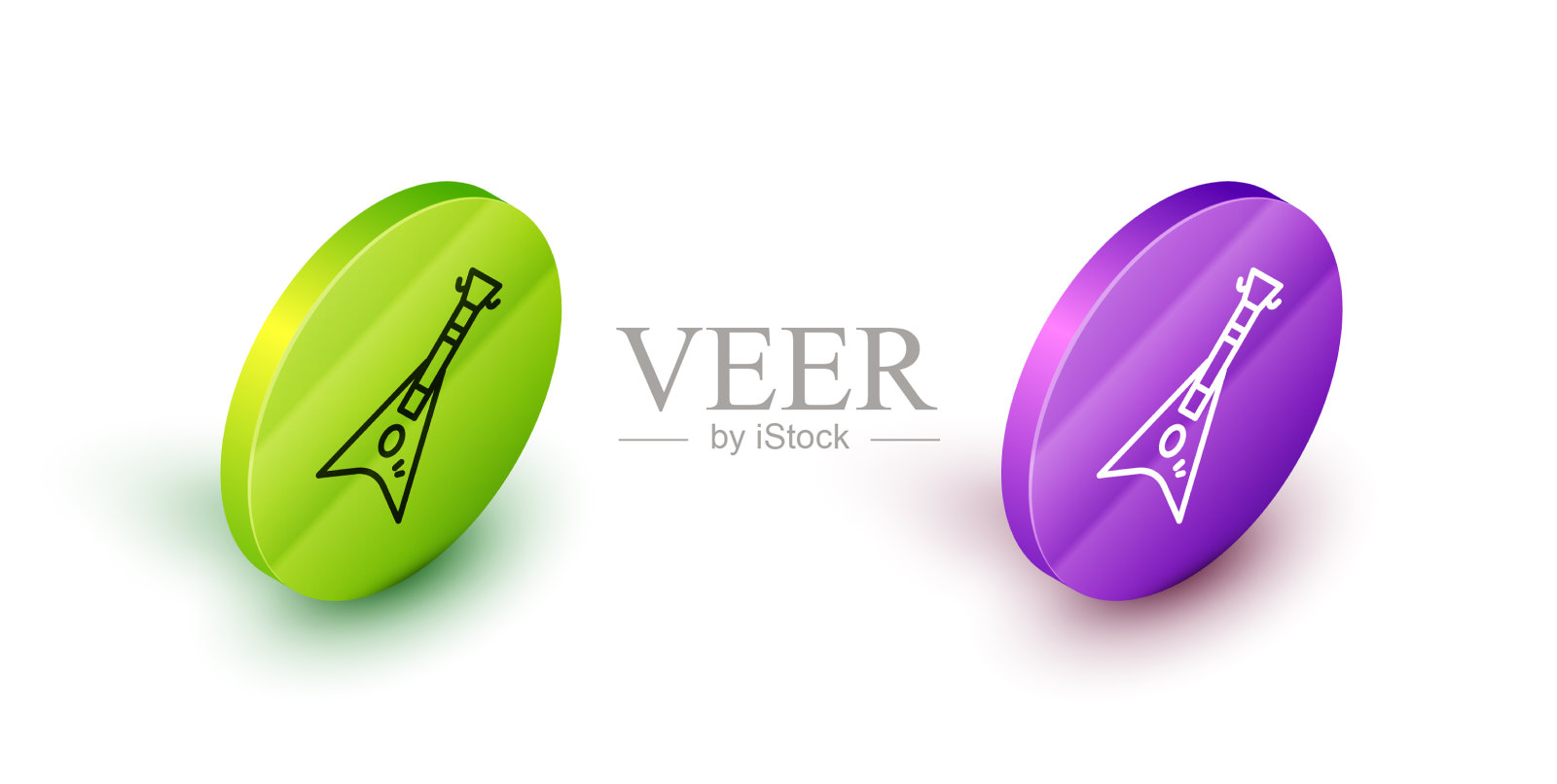 等距线电低音吉他图标隔离图标素材