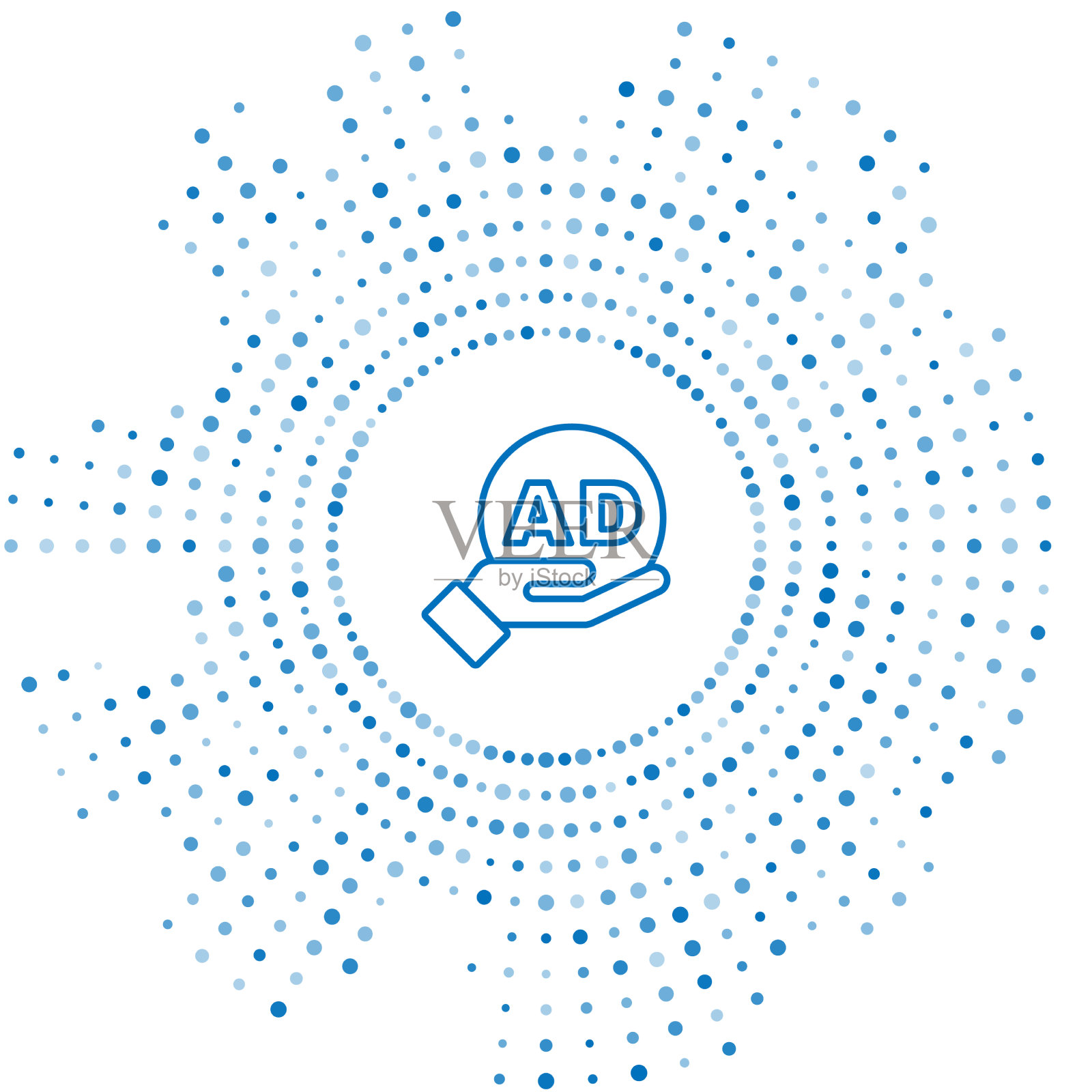 蓝线广告图标孤立在白色上插画图片素材