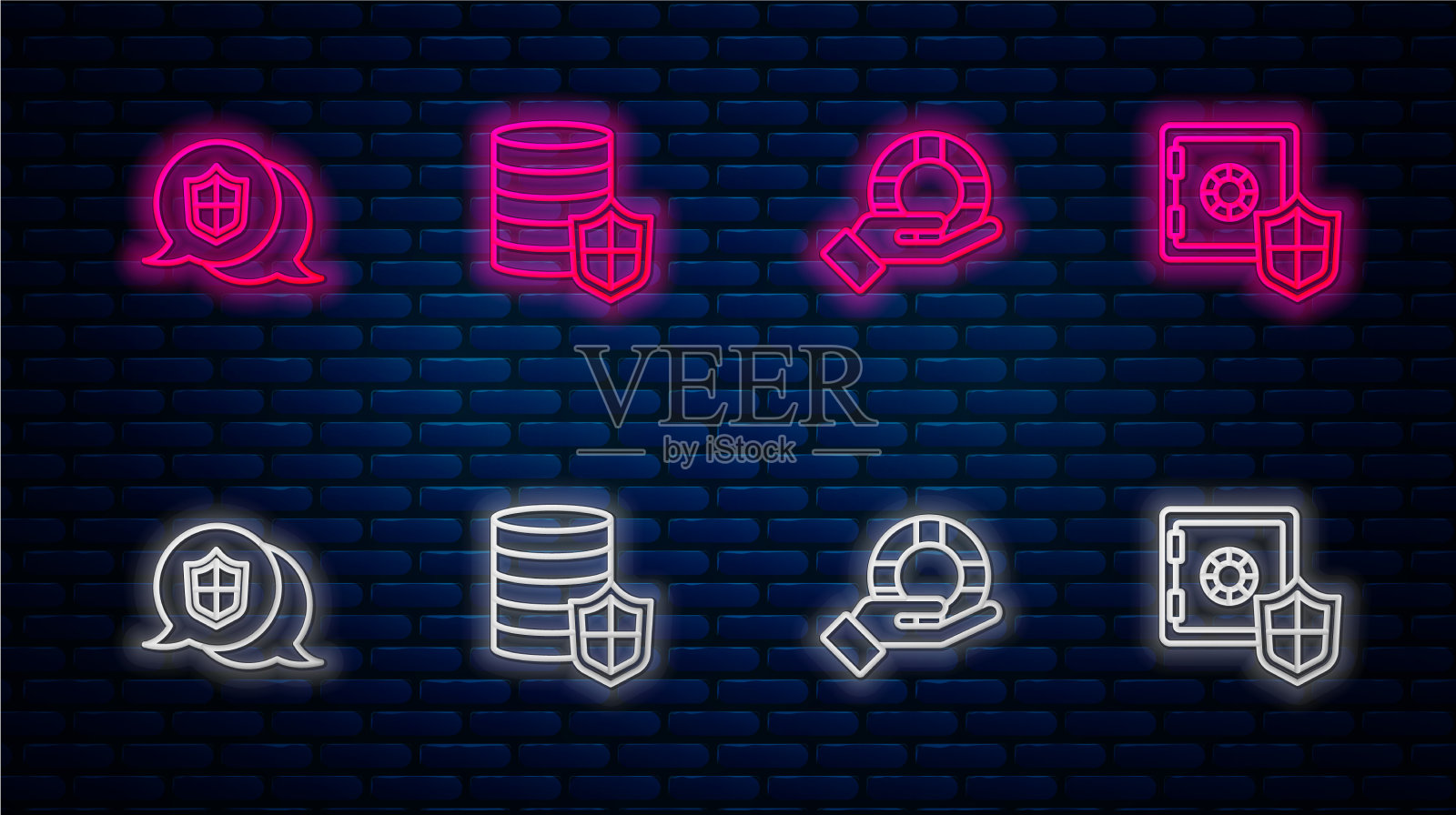 用盾形救生圈装线钱图标素材