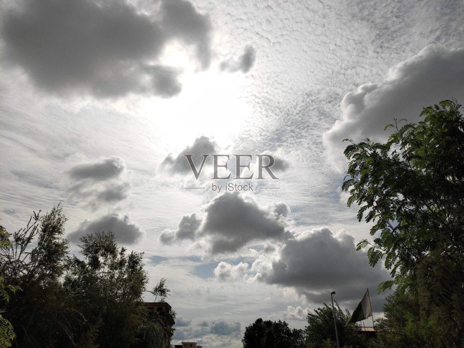 天空和树木的美丽风景照片摄影图片