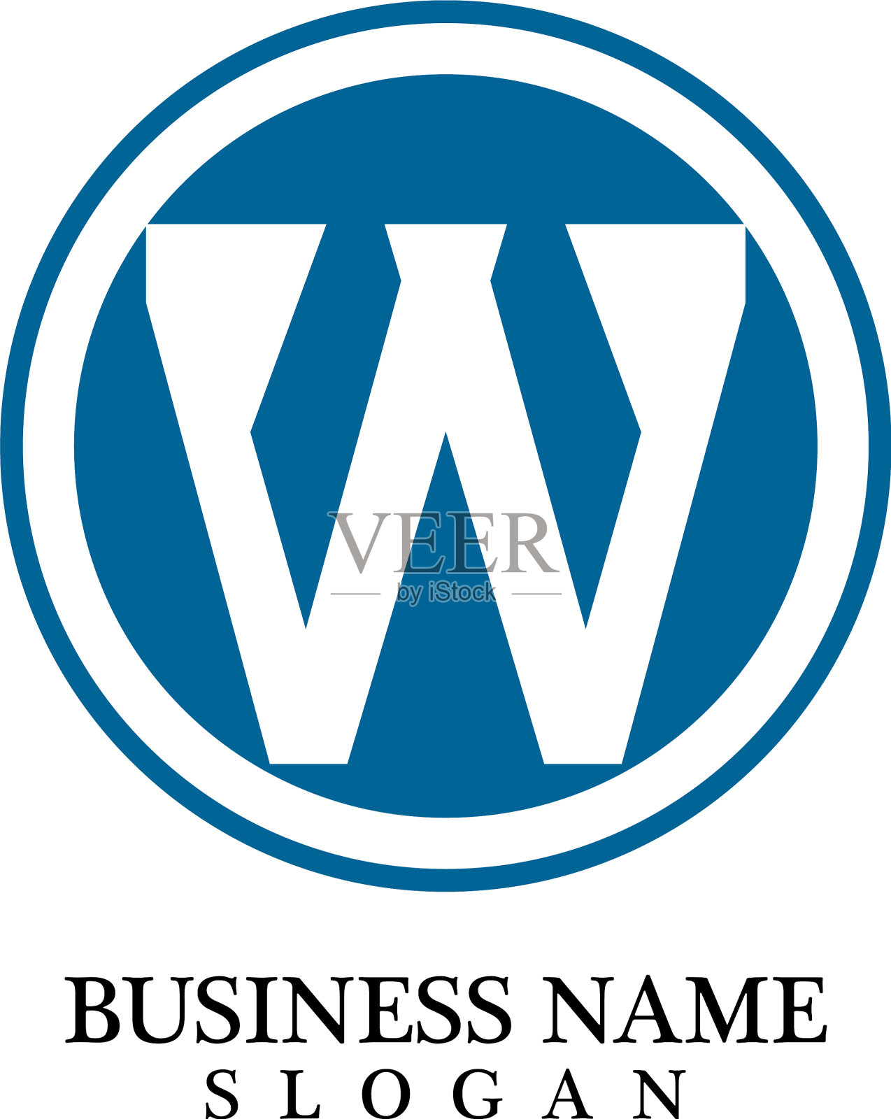 W字母标识业务模板图标插画图片素材